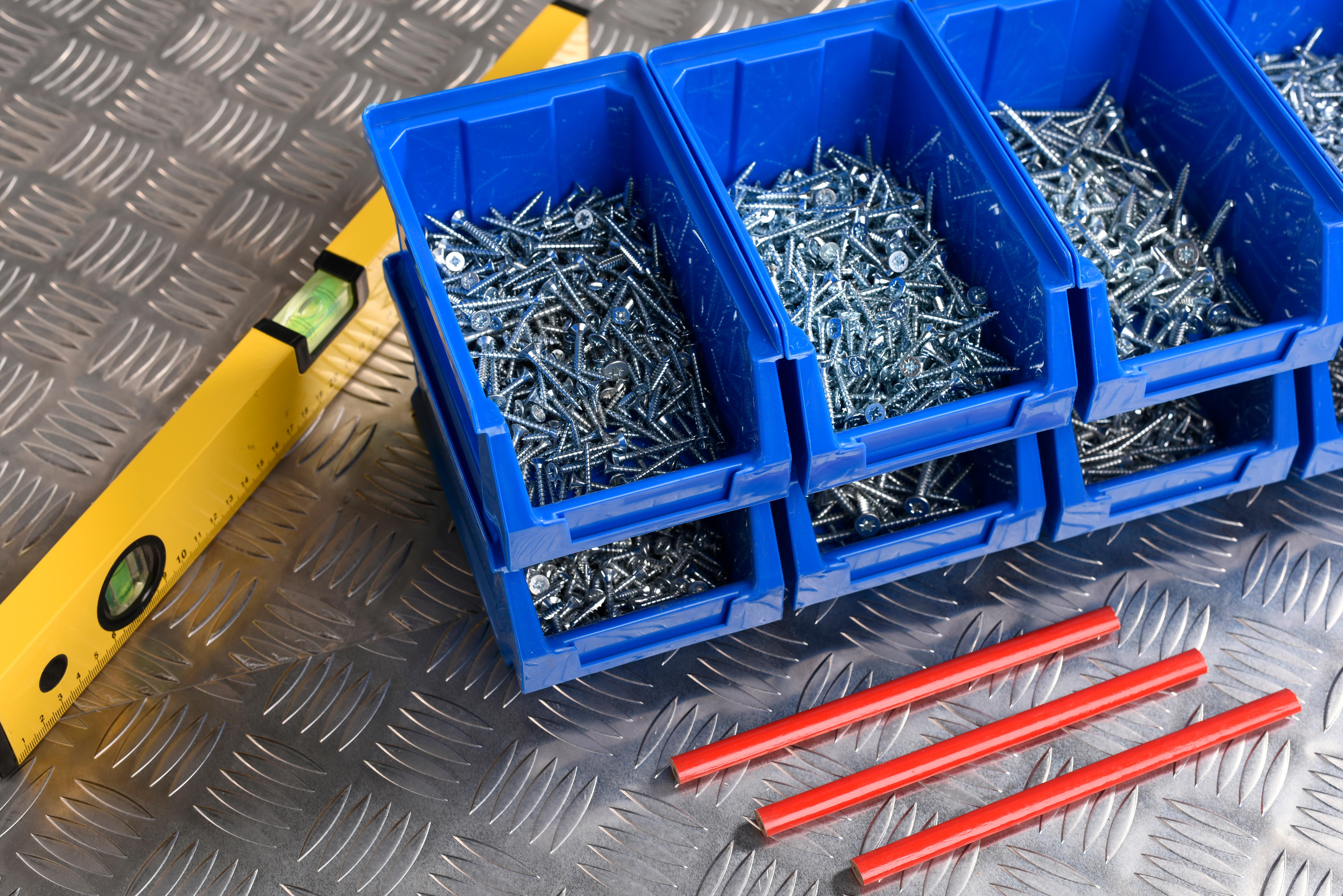 Gaveta de plástico 5 DIVISÕES AZUL 7.6X52X17CM - 12