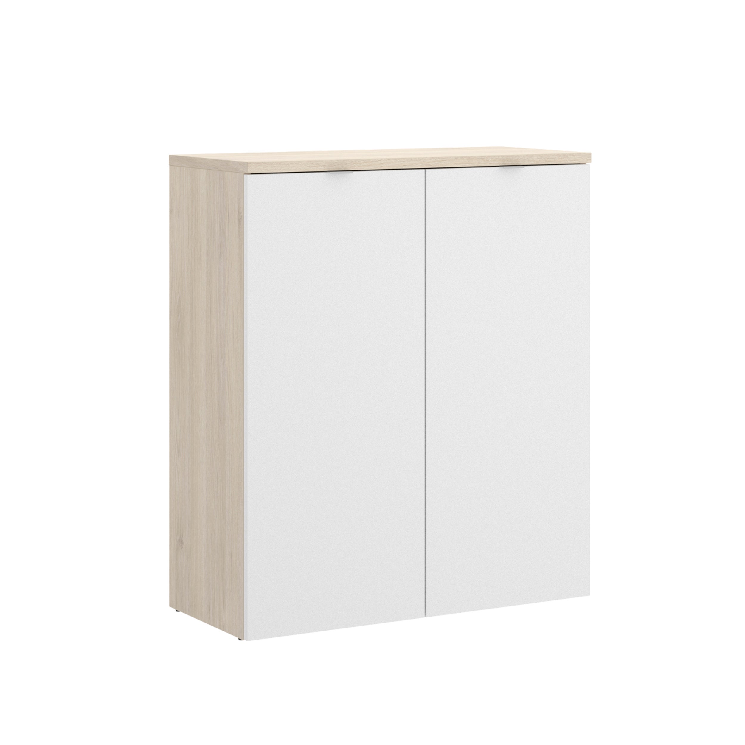 Aparador mueble auxiliar skat blanco y roble natural 79x96x40 cm