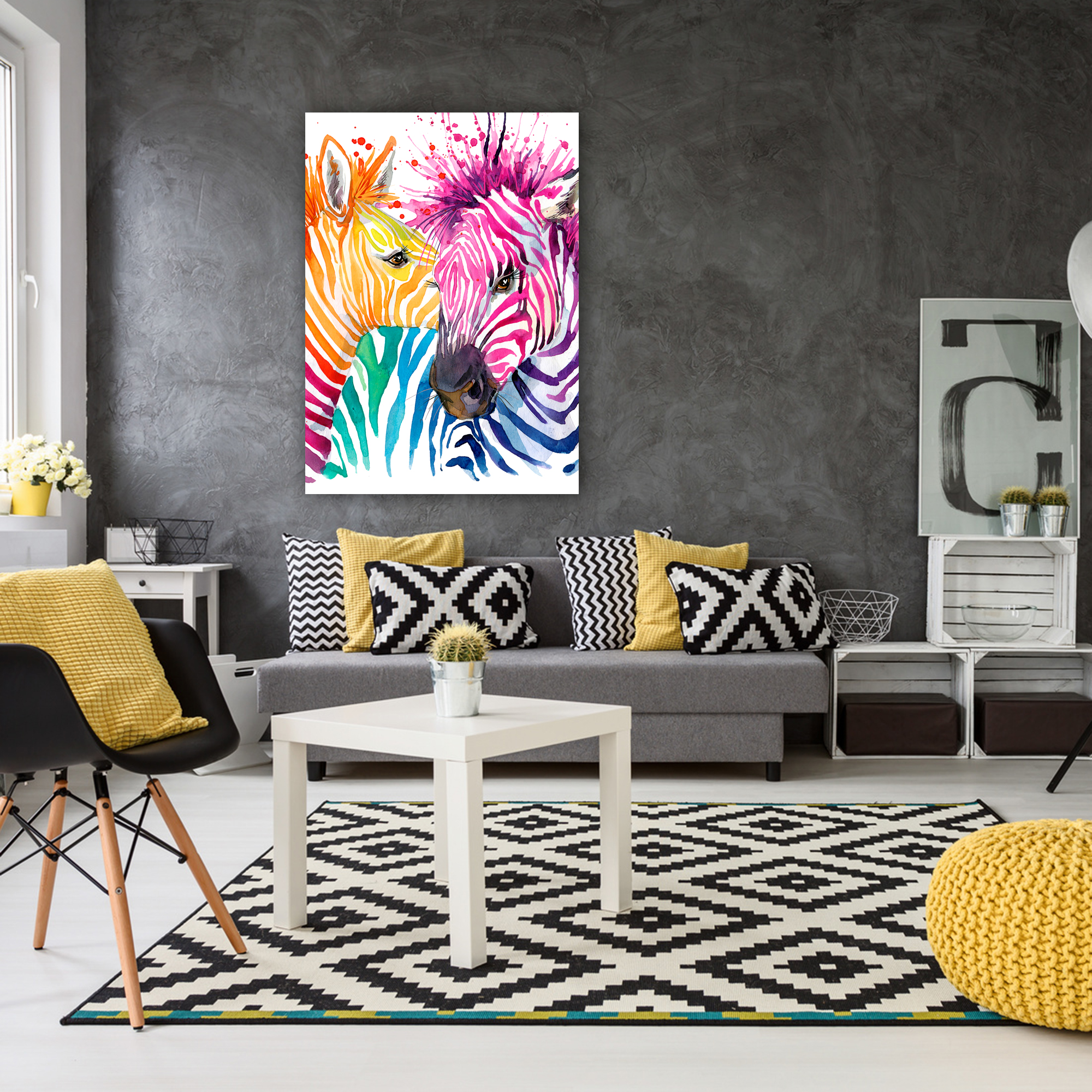 Canvas cebras colores 100x140 cm