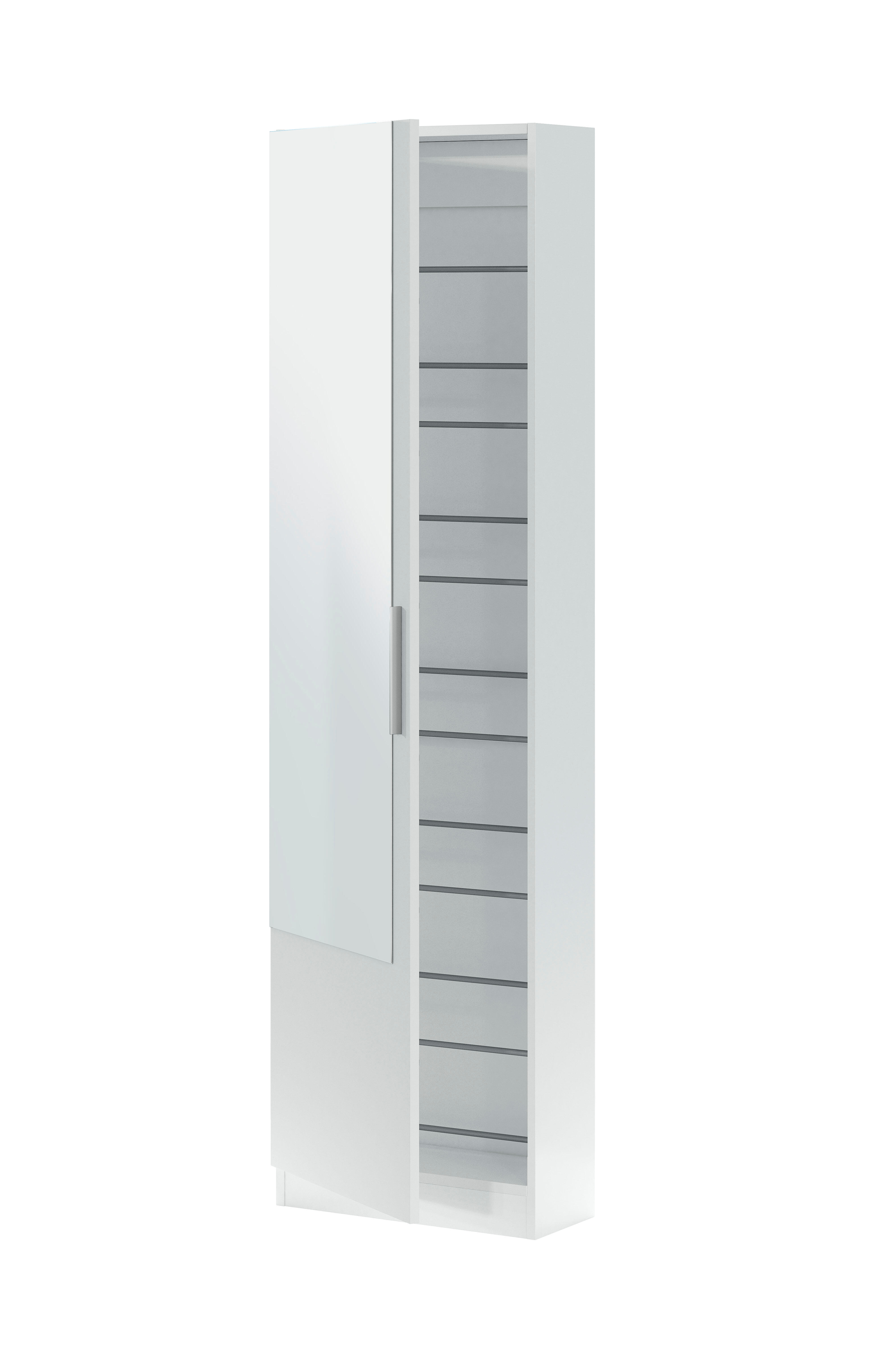 Zapatero kristal blanco para 16 pares de 50x180x22 cm