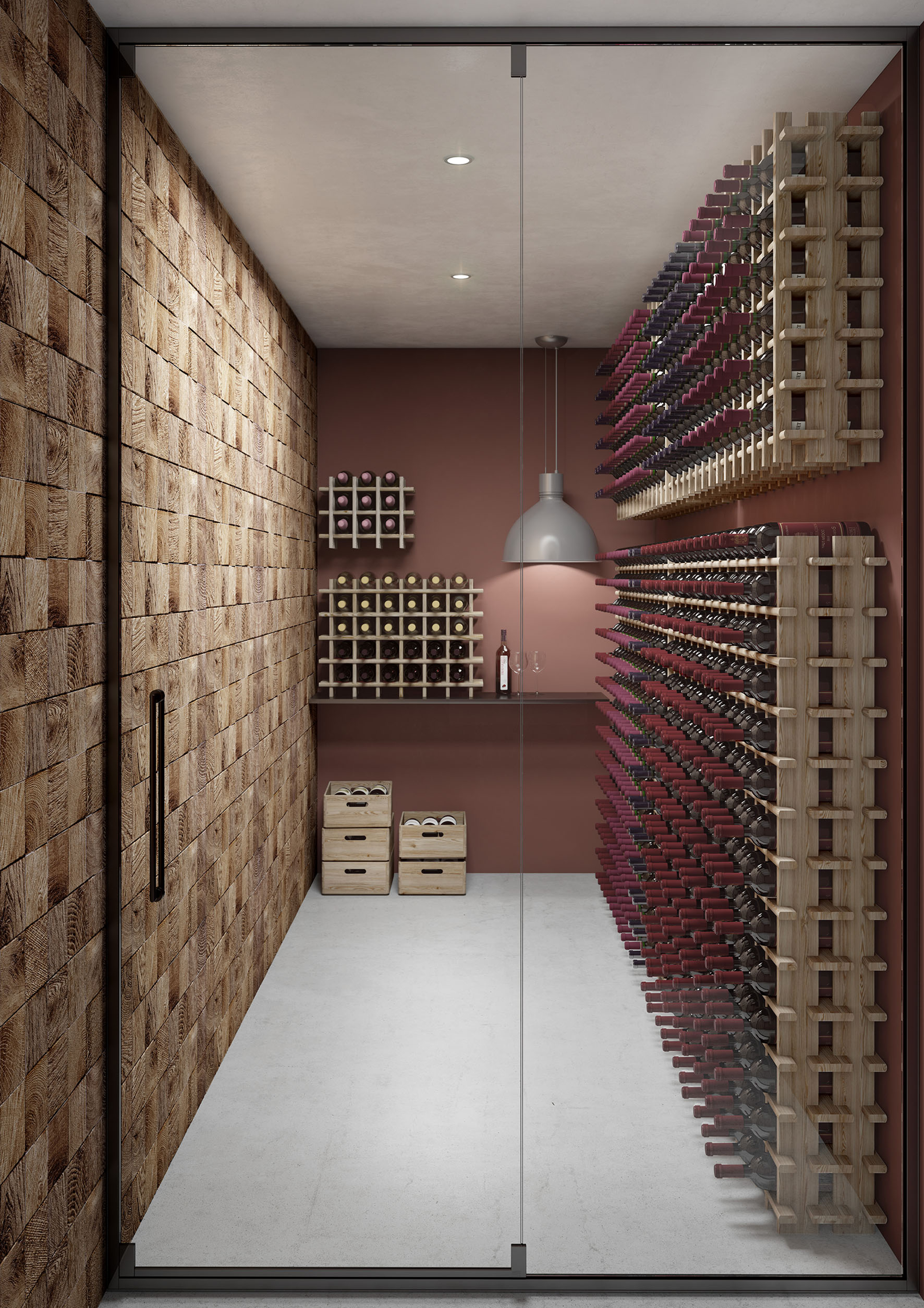 Botellero de madera para  botellas de 43x32.5x22 cm - 7