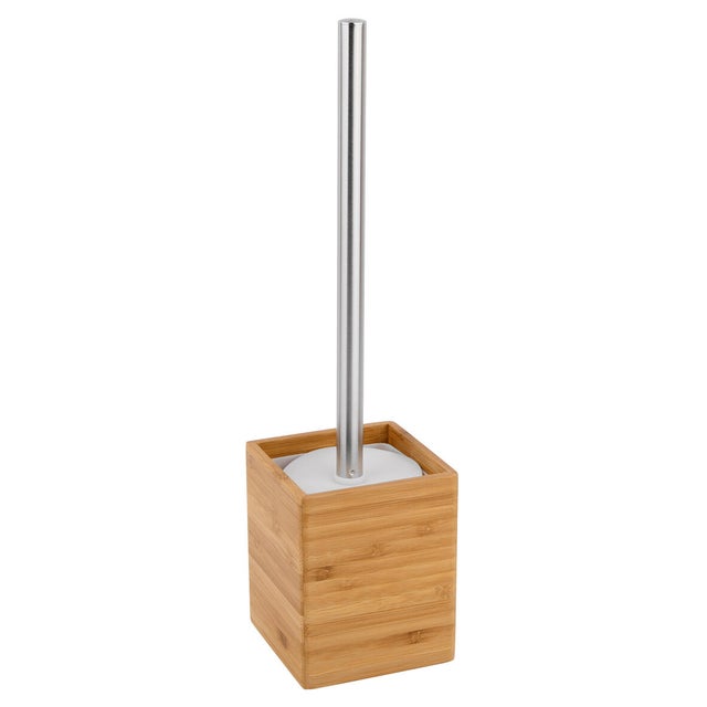 Pot avec brosse WC intégrée marron Bambou SENSEA
