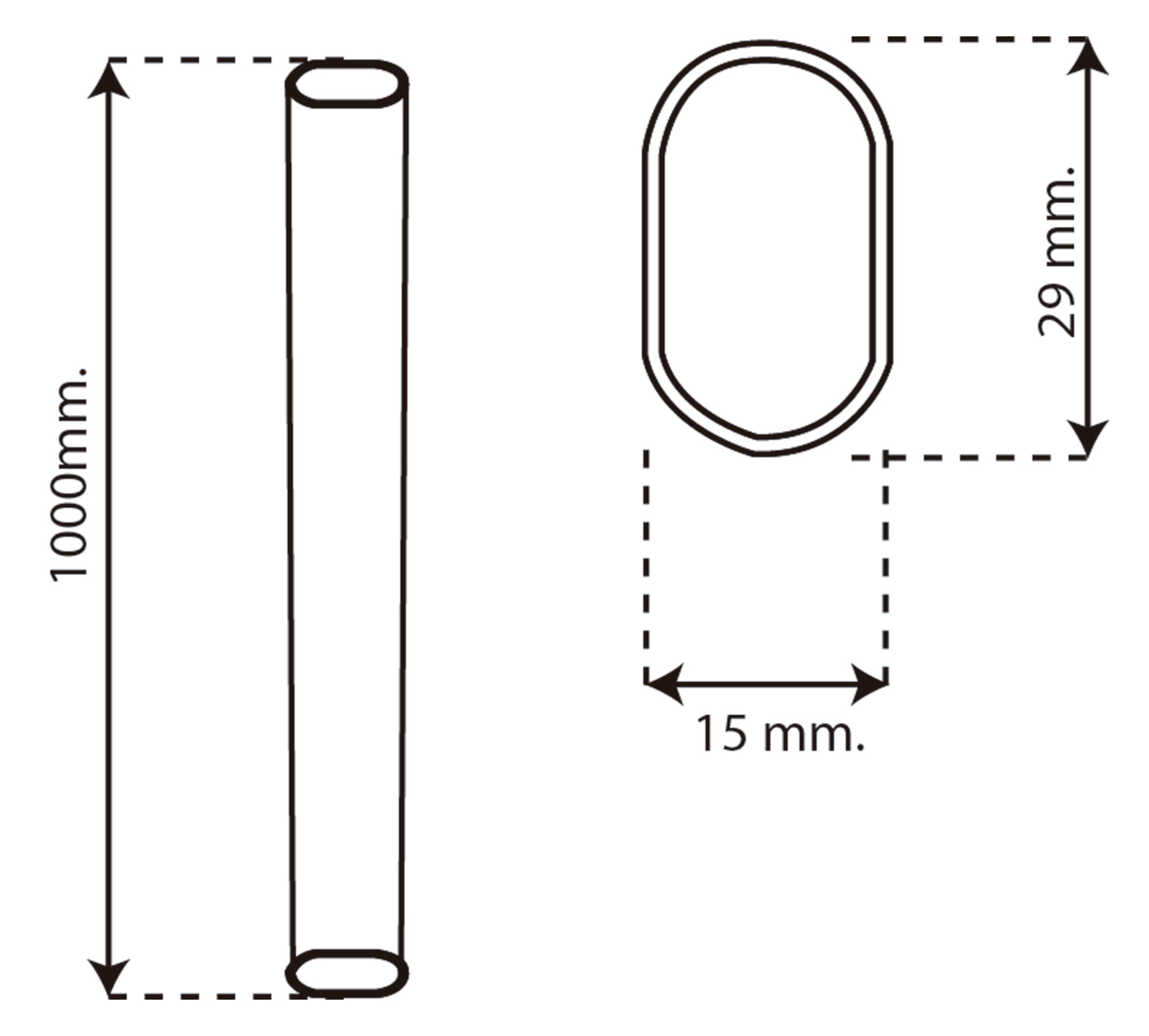 Varão estriado de 1 m OVAL BRANCO 30X15MM - 5