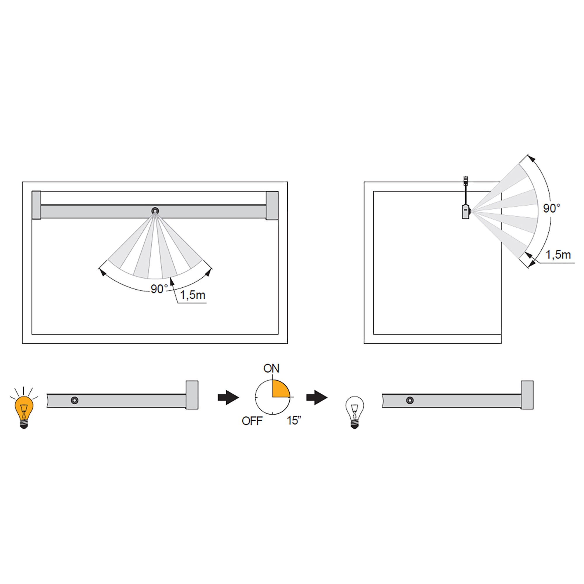 Barra para armario moka con luz LED y sensor. Ancho regulable 70.8-85.8cm - 13