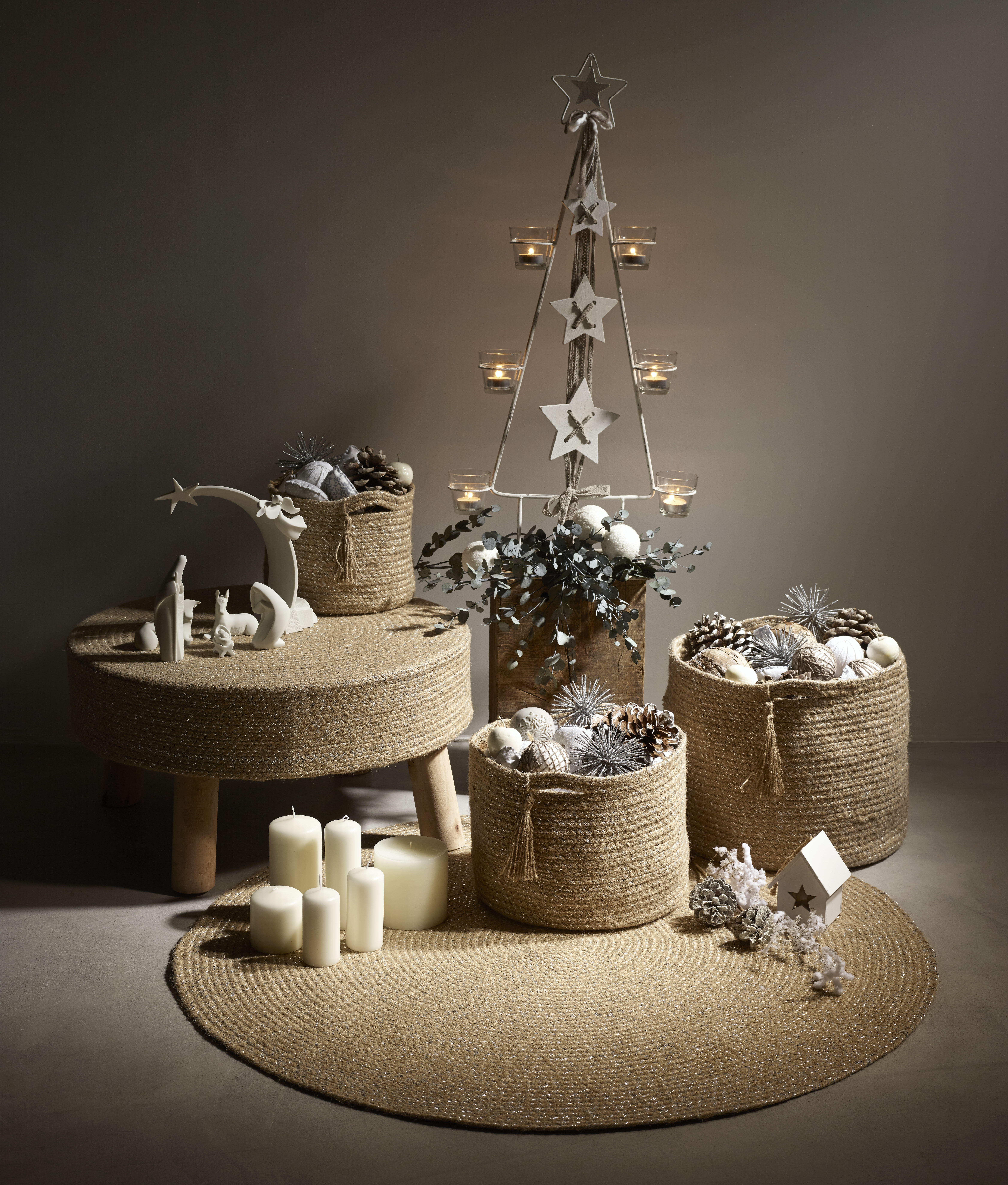 Cesta decorativa BASKET CHRIS gris 23x18x18 cm - 2
