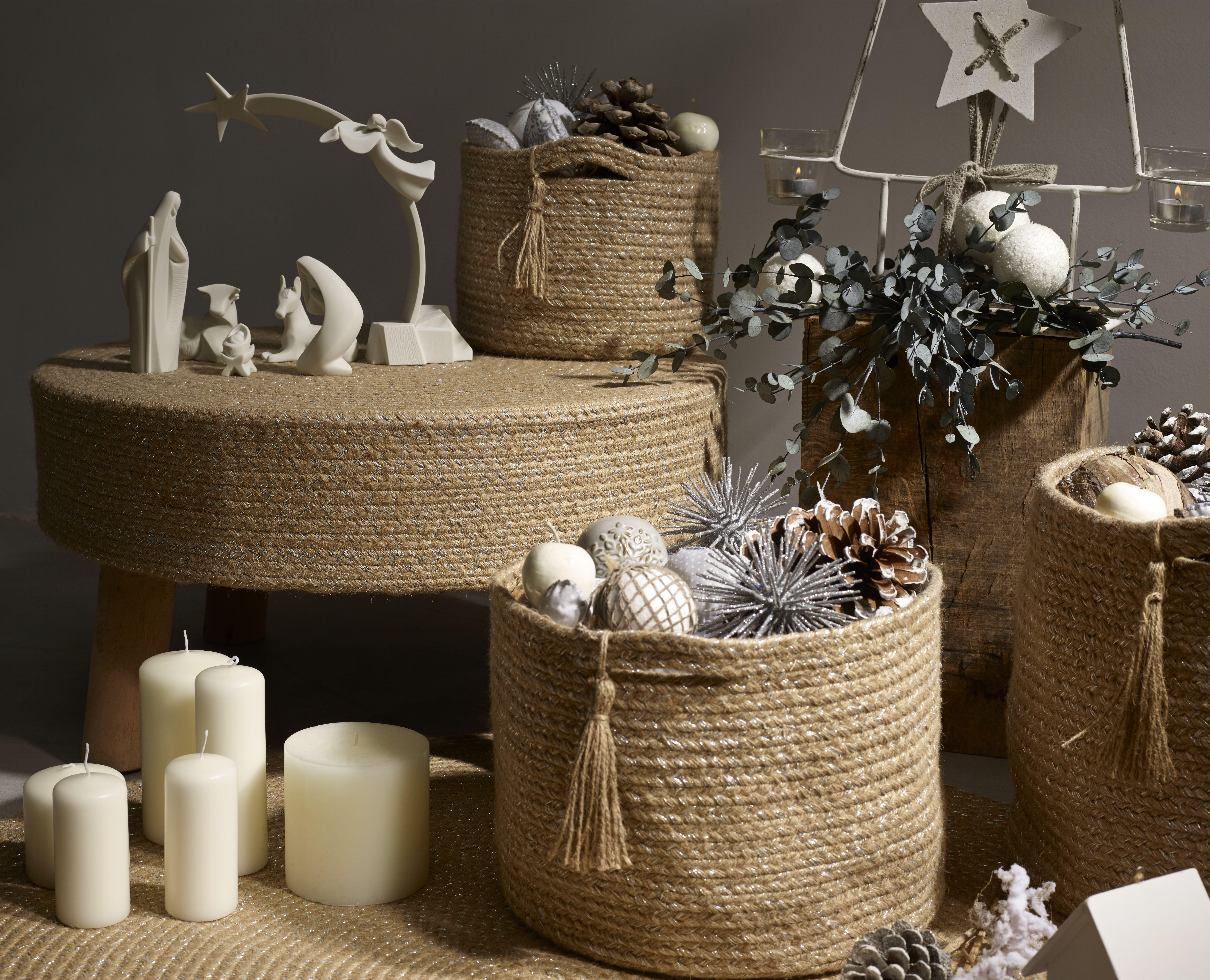 Cesta decorativa BASKET CHRIS gris 23x18x18 cm - 6