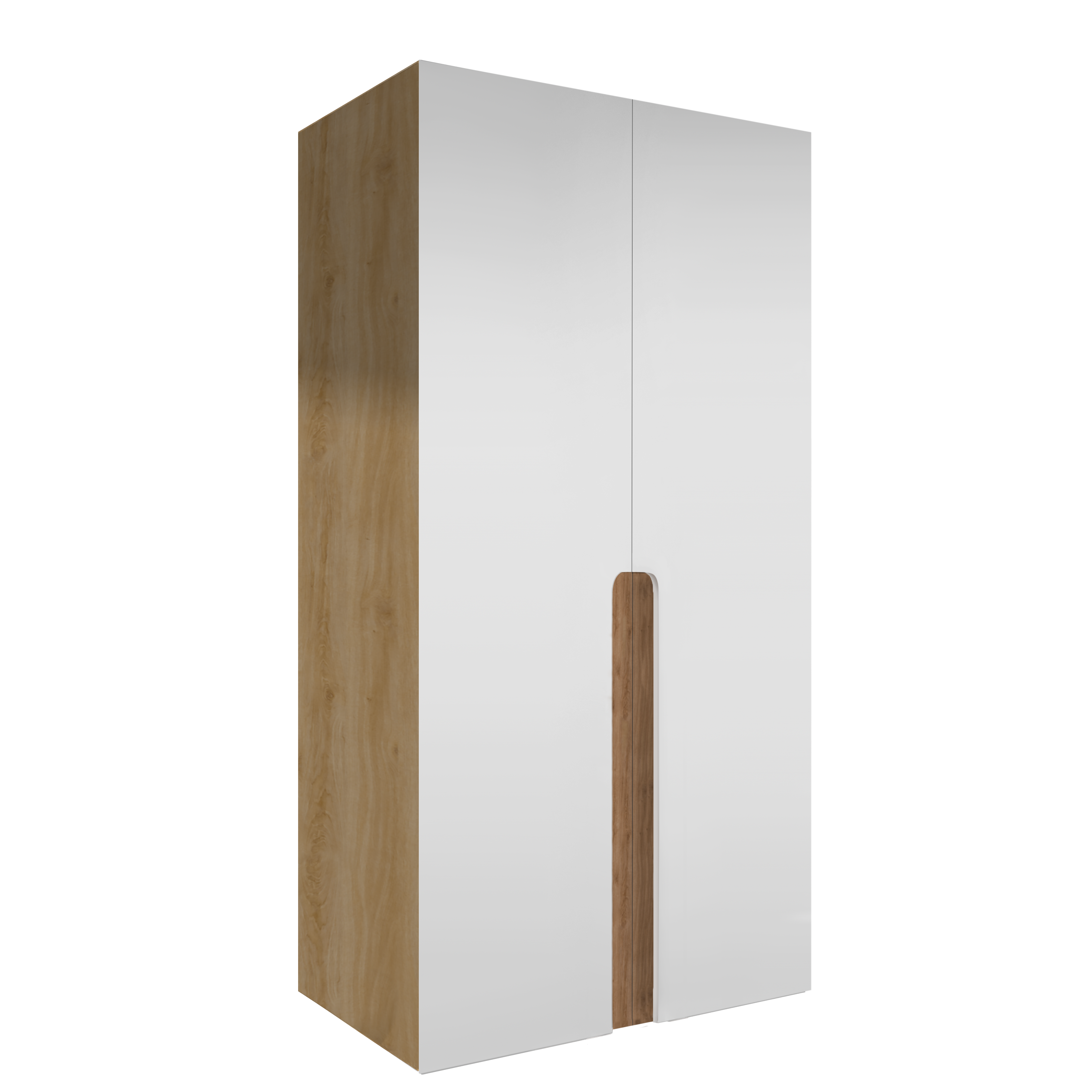 Armario spaceo home catar blanco-roble abat amort interior roble 240x120x60cm