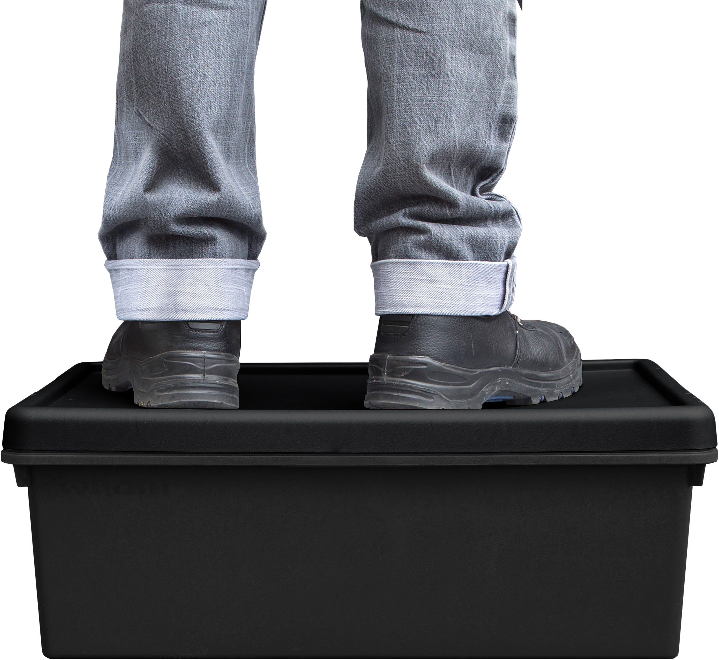 Caja de almacenaje con tapa BAMBOX | material reciclado | alta resistencia | negro |  21x29x38cm | 16L - 4