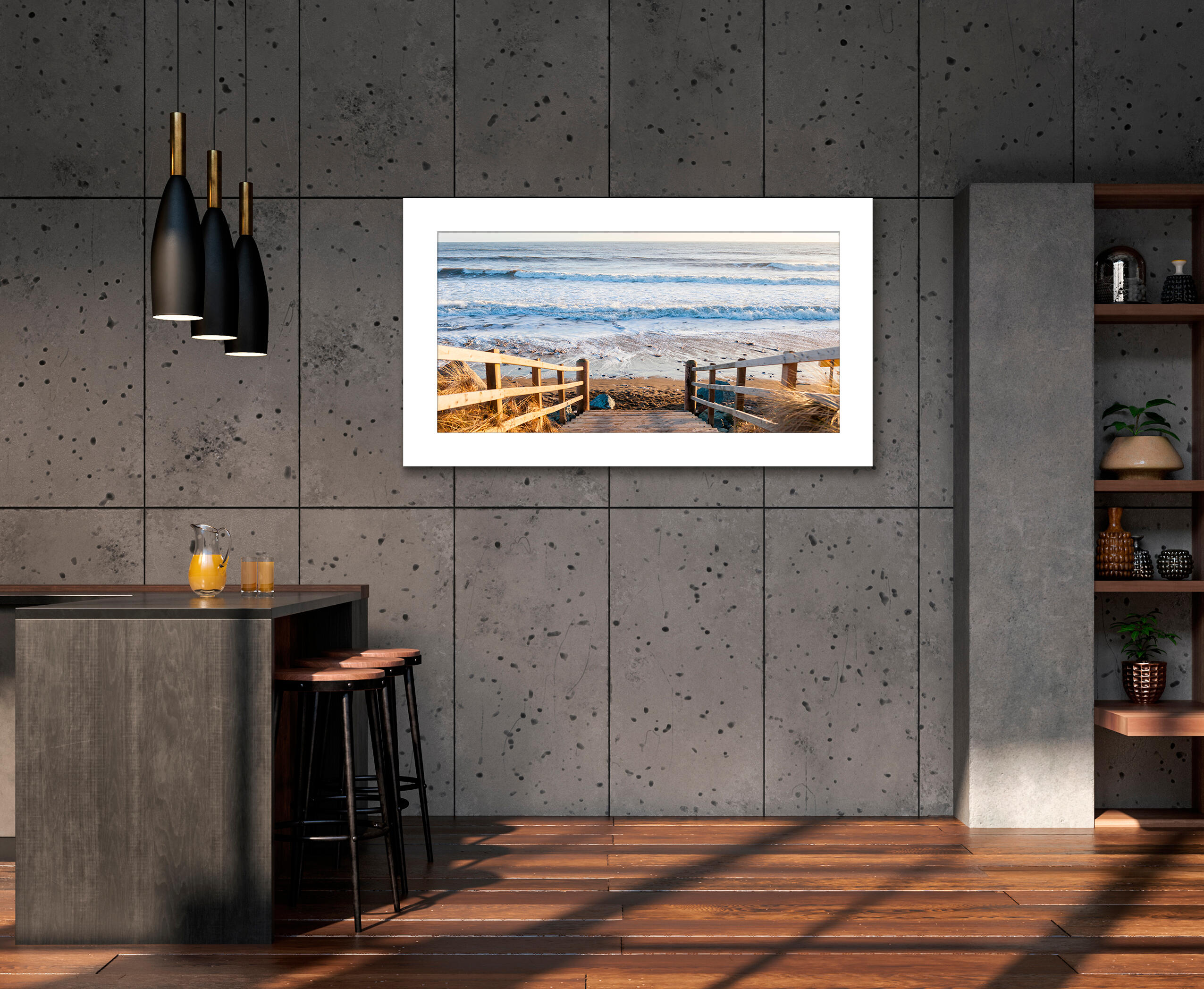 Cuadro sin marco alto brillo embarcadero 21 140 x 80 cm