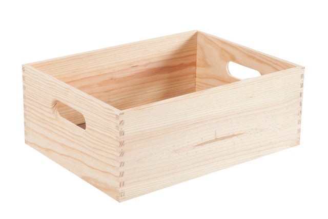 Caja de madera de 15x40x30 cm y capacidad de 18L