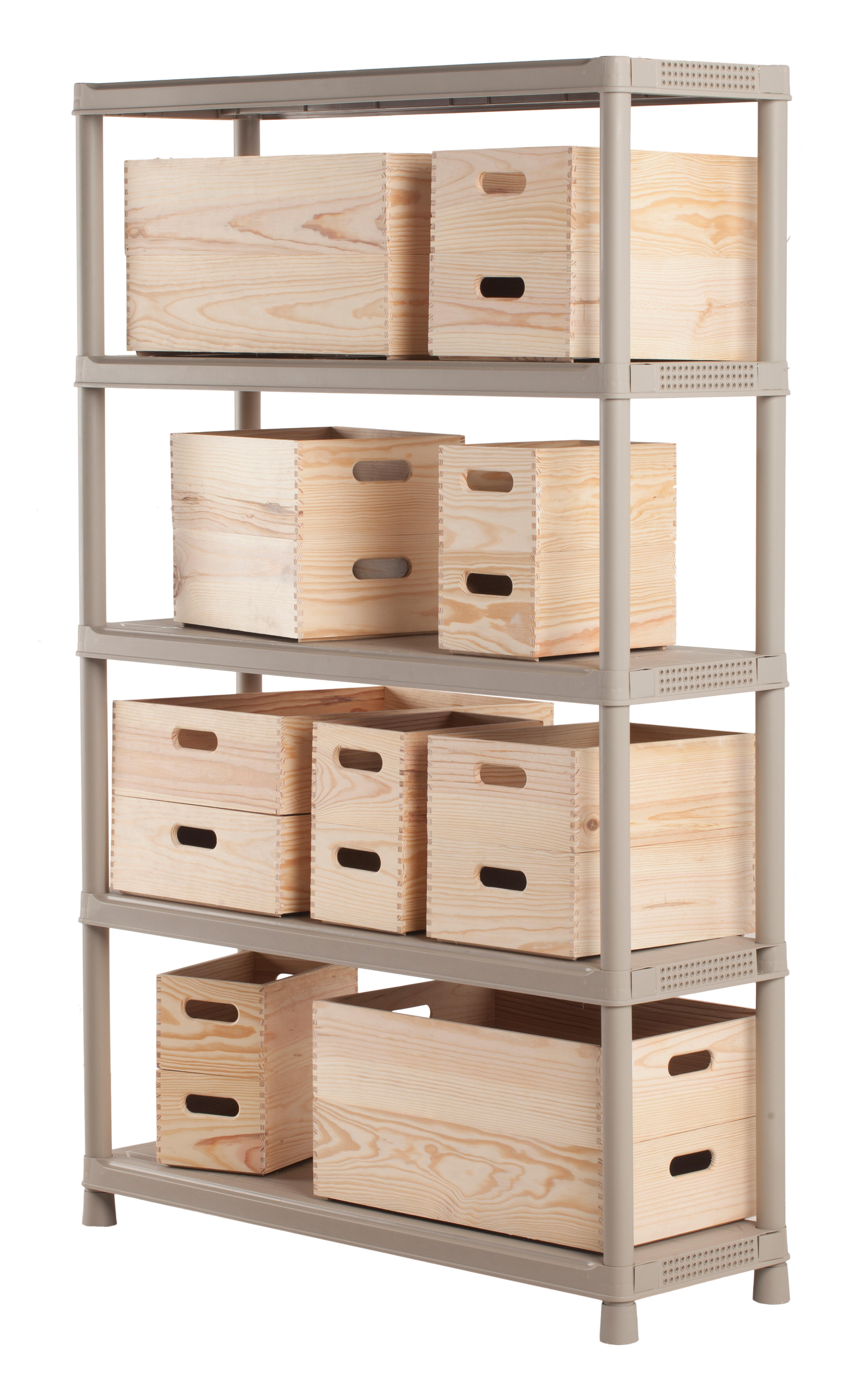 Caja de madera de 15x40x30 cm y capacidad de 18L - 2