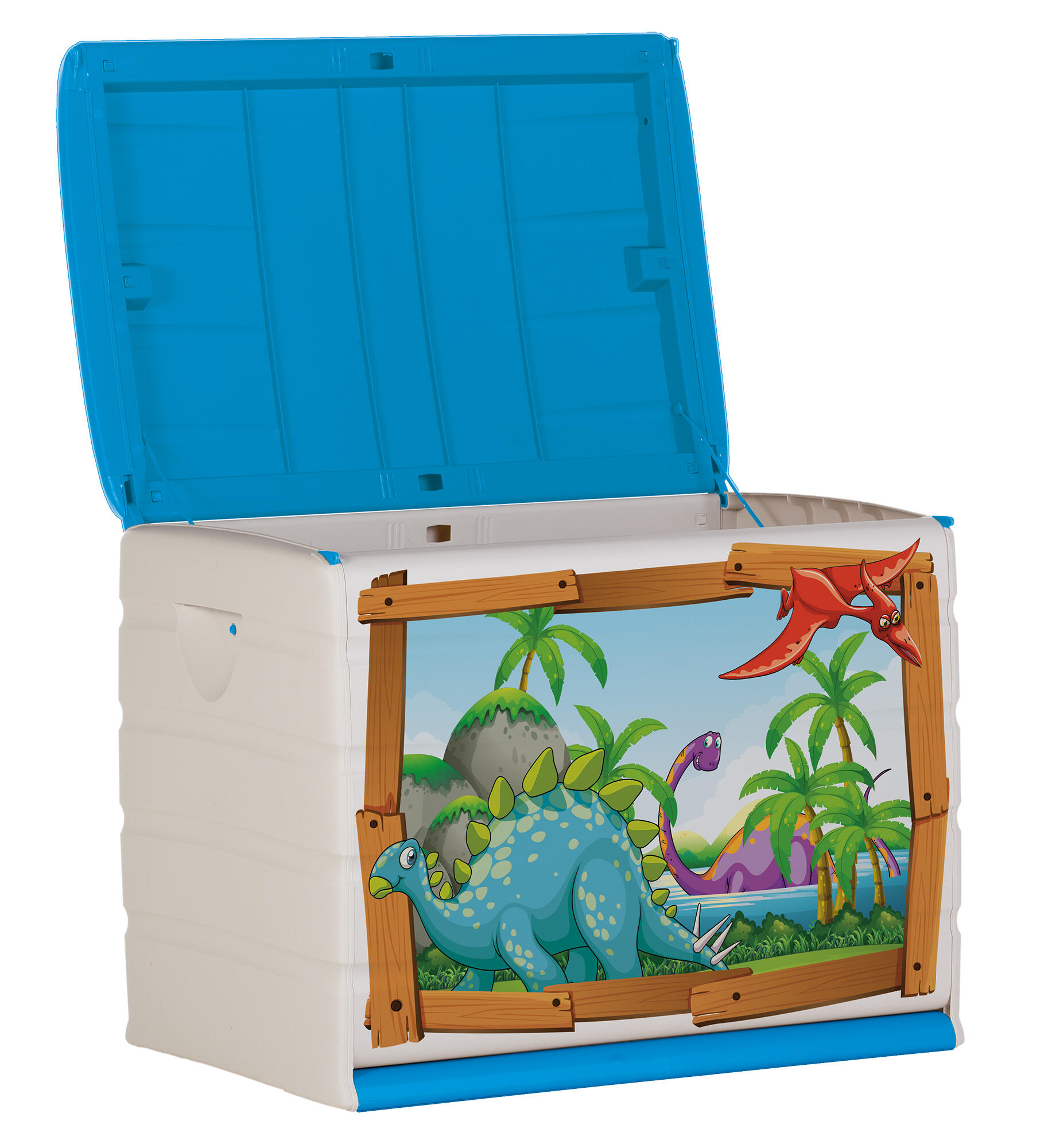 Baúl de resina dinos de 61x80x53 cm y capacidad de 260l