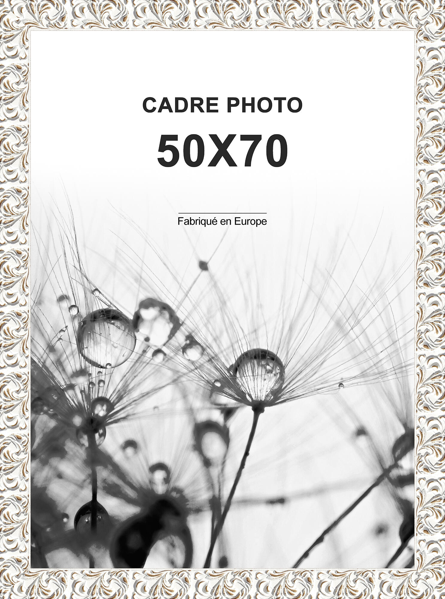 Portafotos rococo blanco 50x70cm