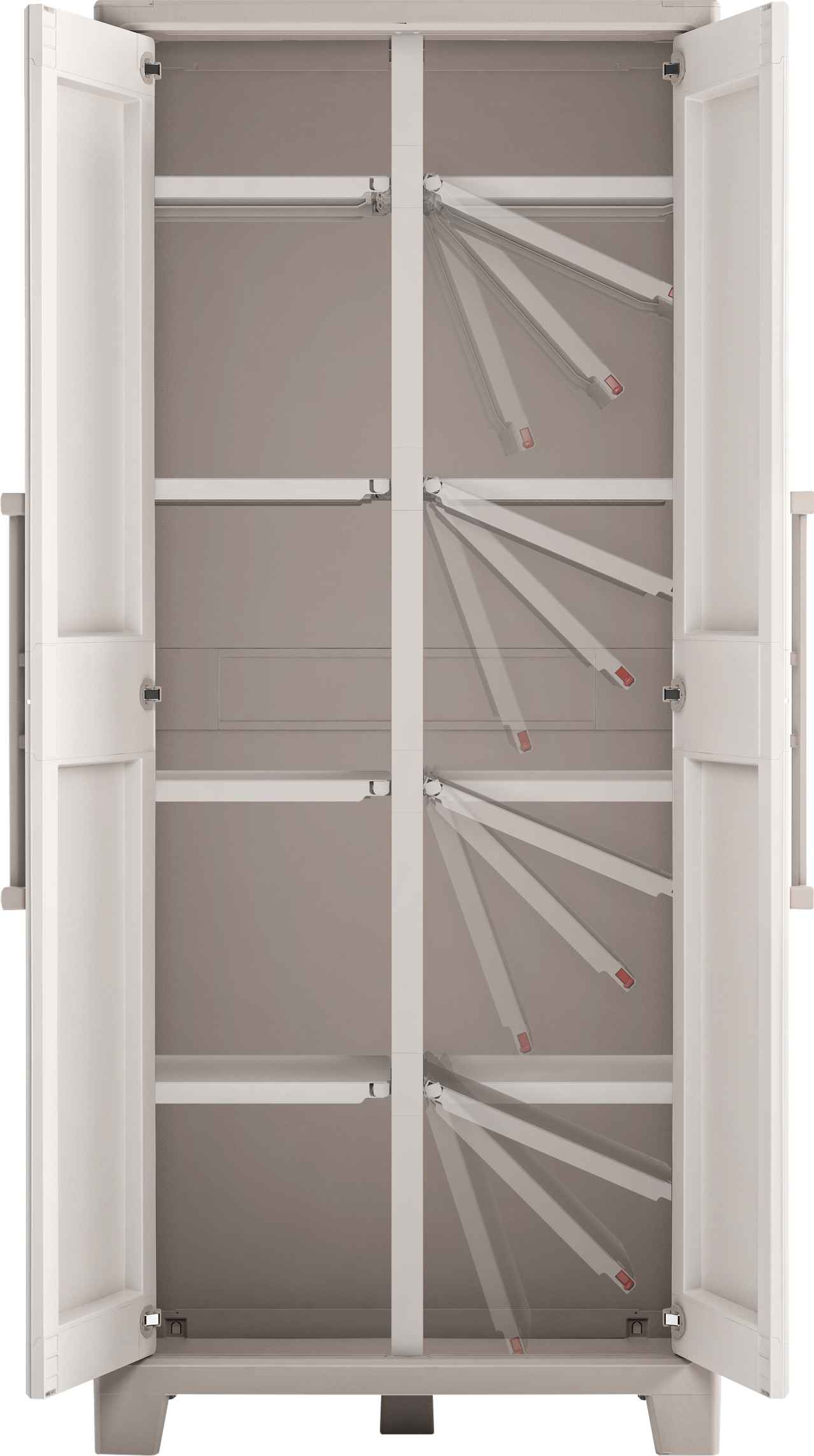 Armário em PVC alto exterior bege 182x80x40 cm Gulliver Multispace - 3