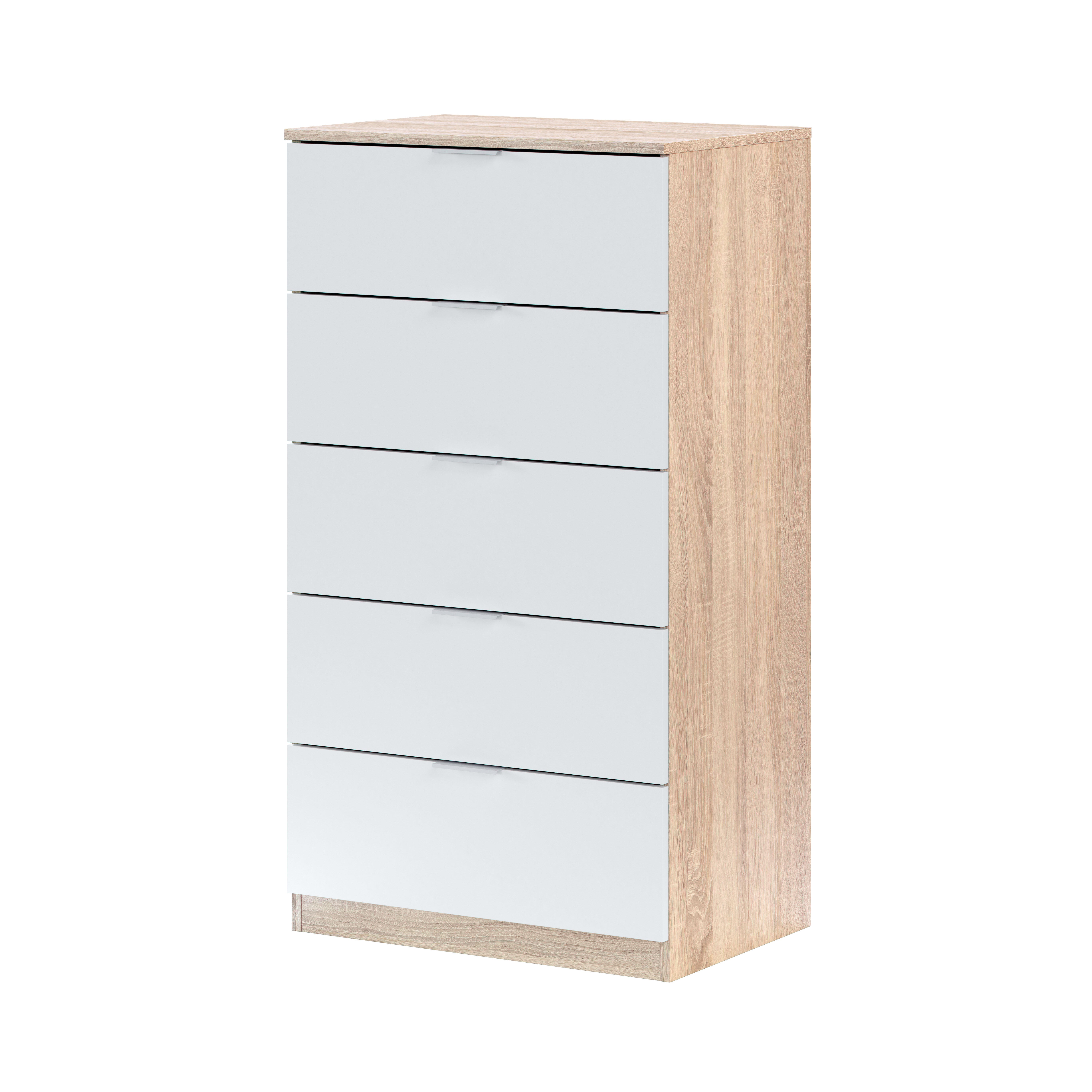 Cajonera KIT ALAYA 5 cajones Roble Canadian y Blanco Artik 110x60x40cm - 4