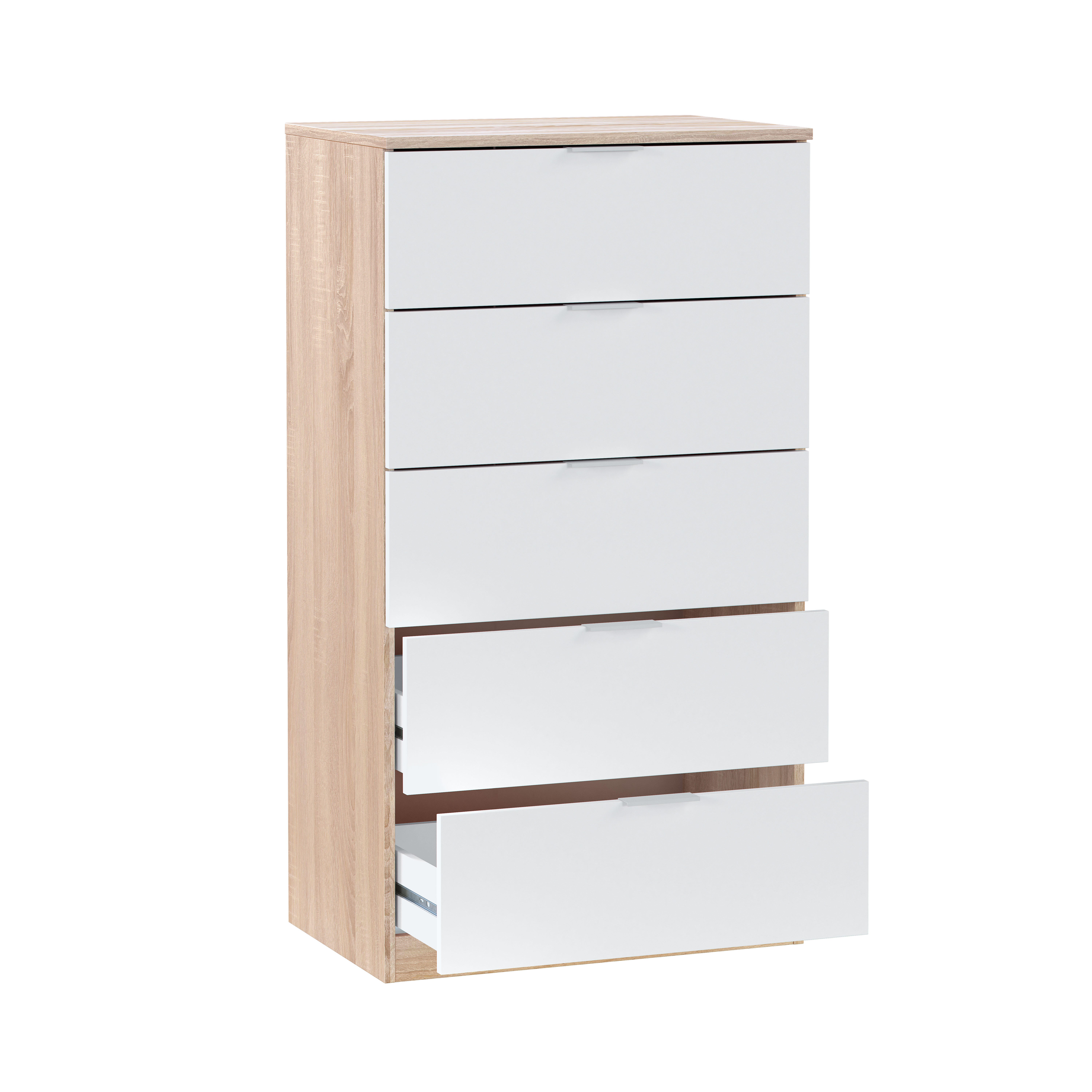 Cajonera KIT ALAYA 5 cajones Roble Canadian y Blanco Artik 110x60x40cm - 9