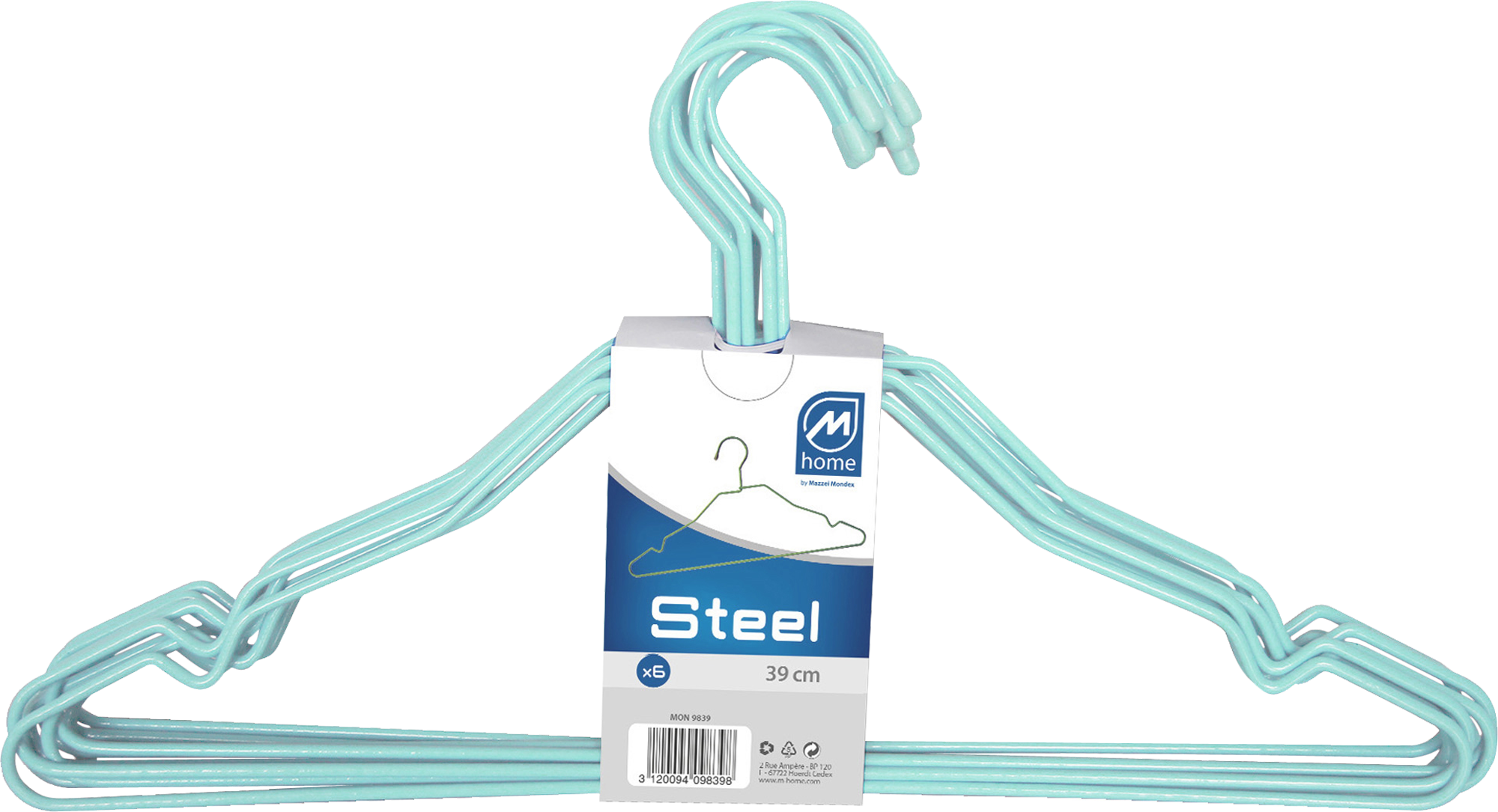 Pack 6 perchas basicas aguamarina