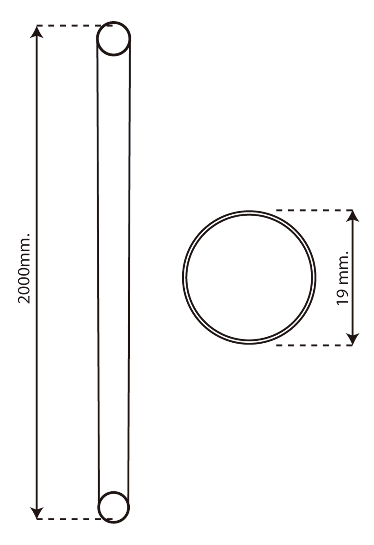 Varão de 2 m REDONDO CROMADO 19MM Ø - 4