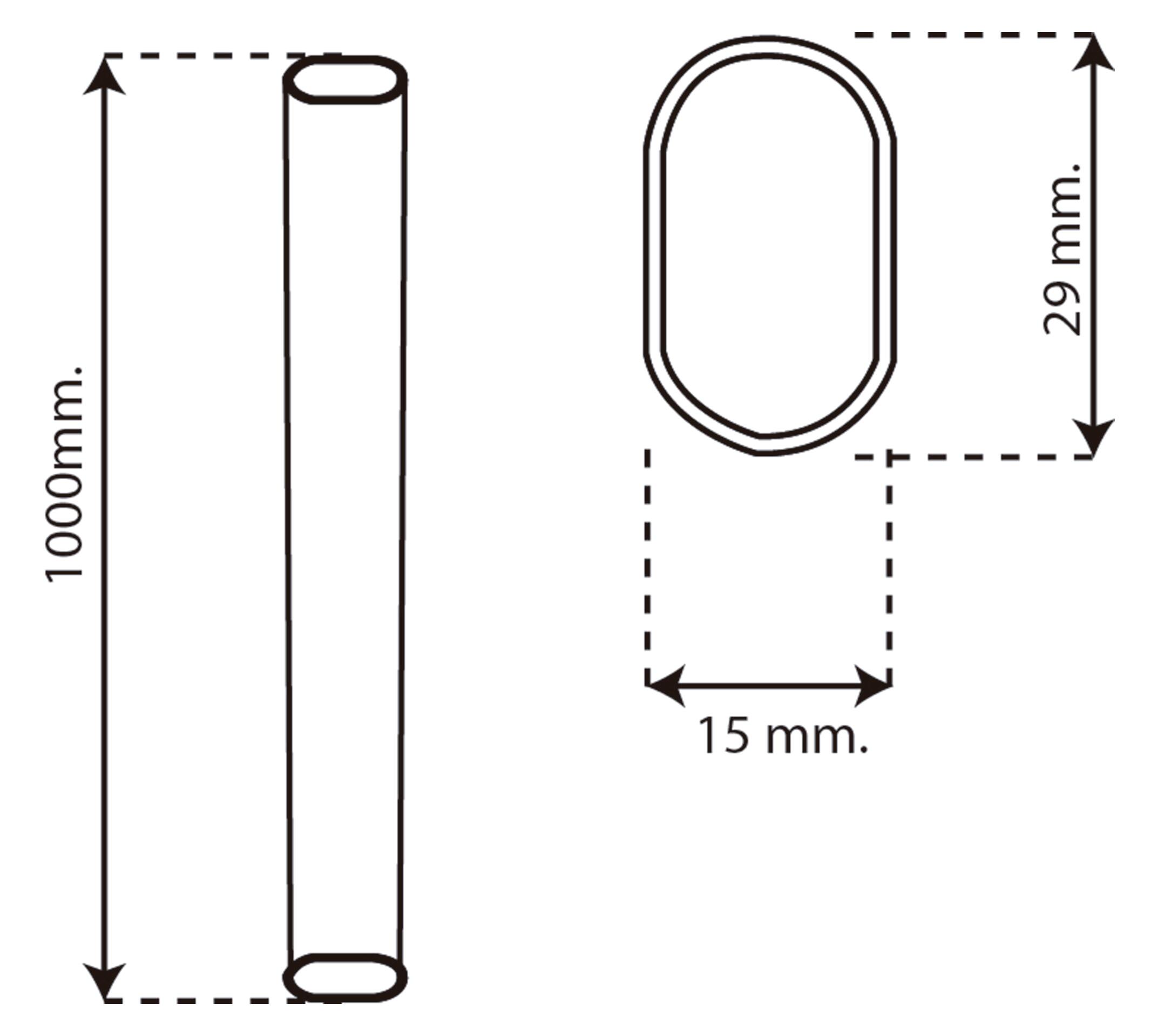 Barra armario ovalada de 1 m de largo y 30 mm ø - 2