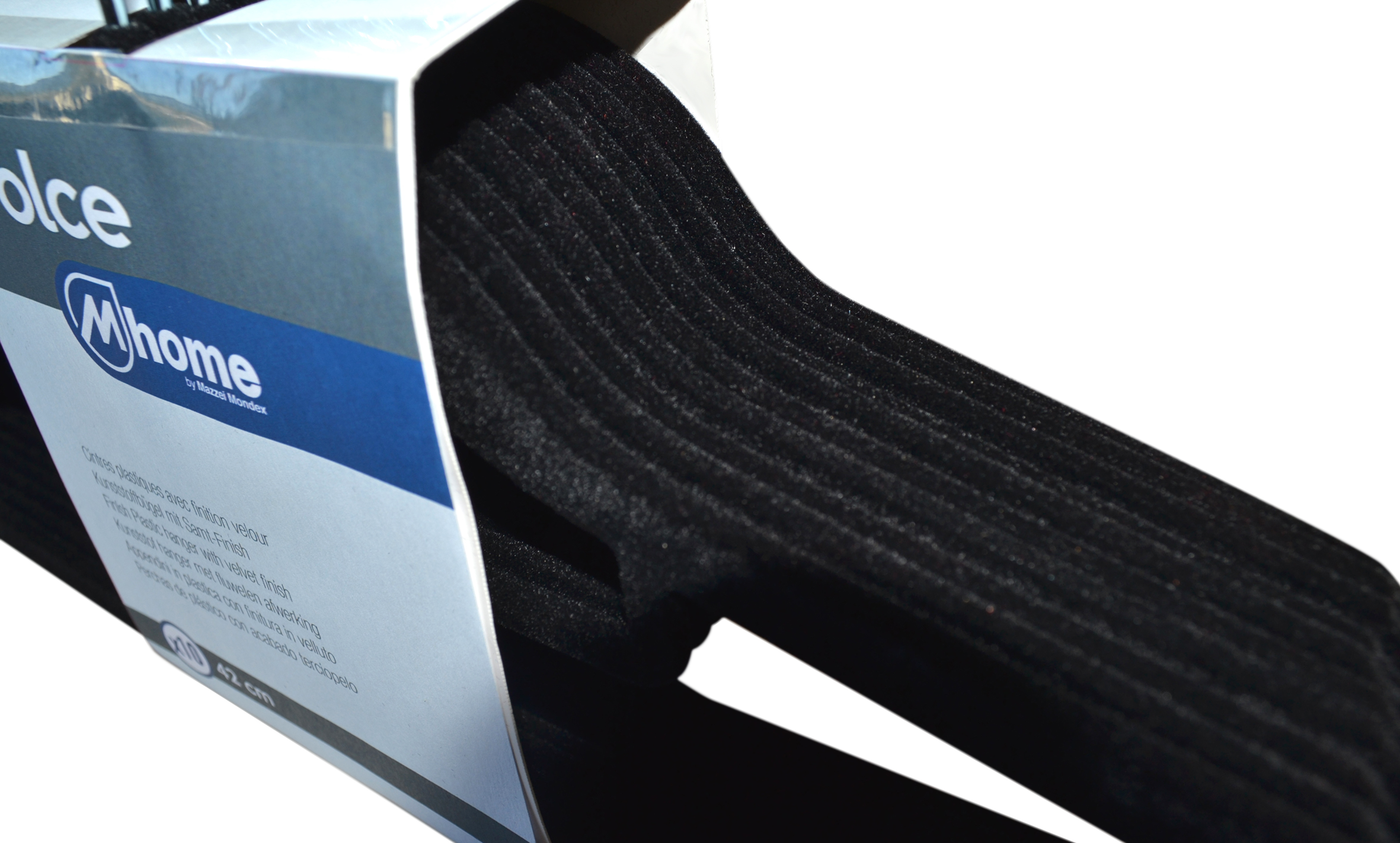 Pack 10 cabides veludo preto 42cm - 2