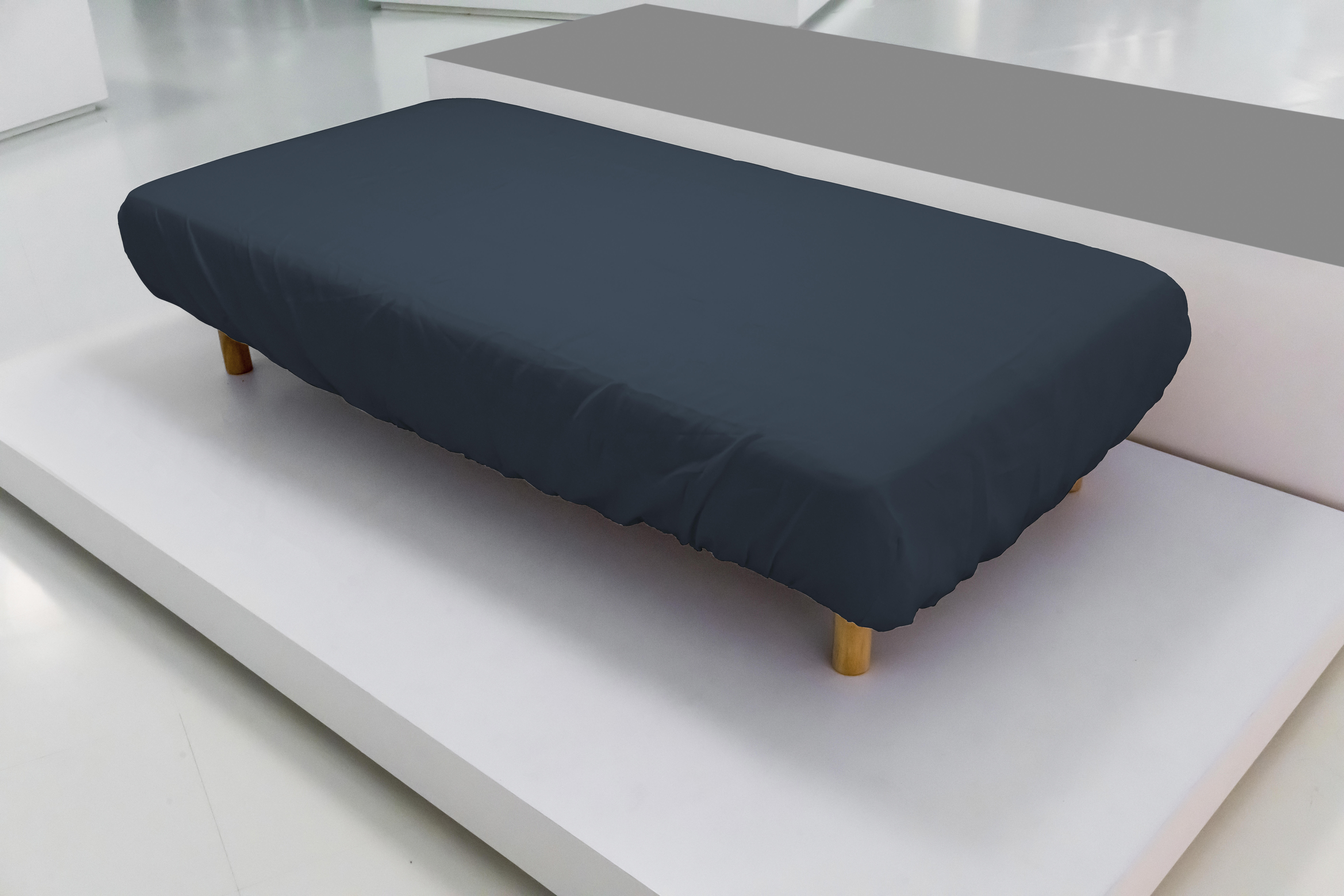 Sábana encimera wash grament percal 200 hilos azul cielo para cama de 200 cm