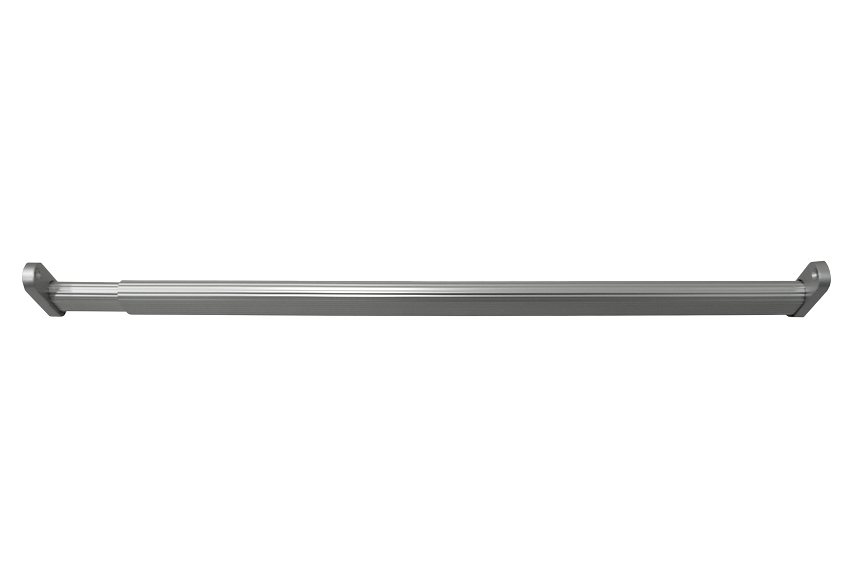 Kit barra de ropero extensible y soportes ovalada de 0,9 m de largo y 30x15 mm ø