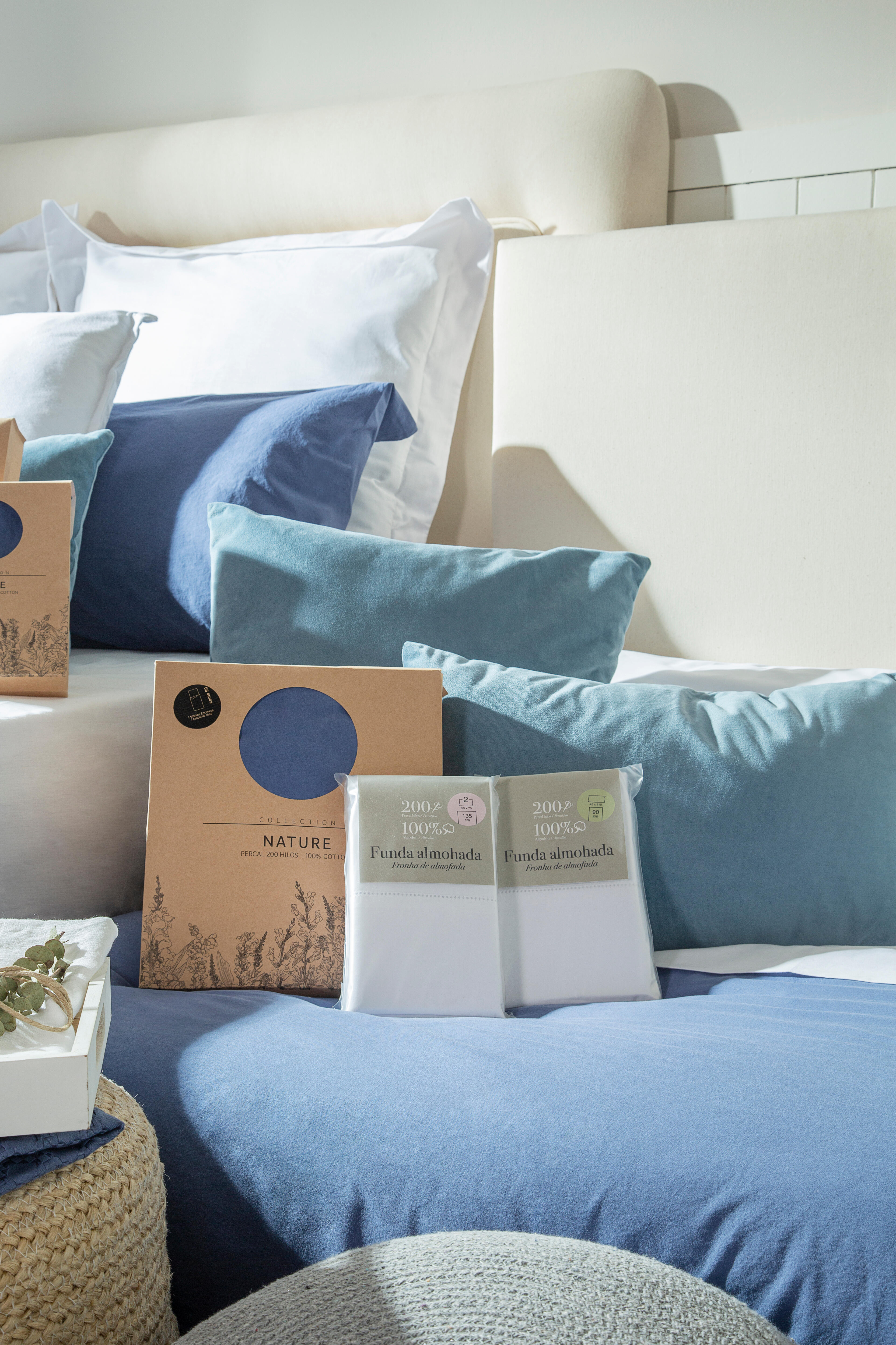 Sábana encimera Vainica algodón percal 200 hilos blanco 160x270 para cama de 90 cm - 5
