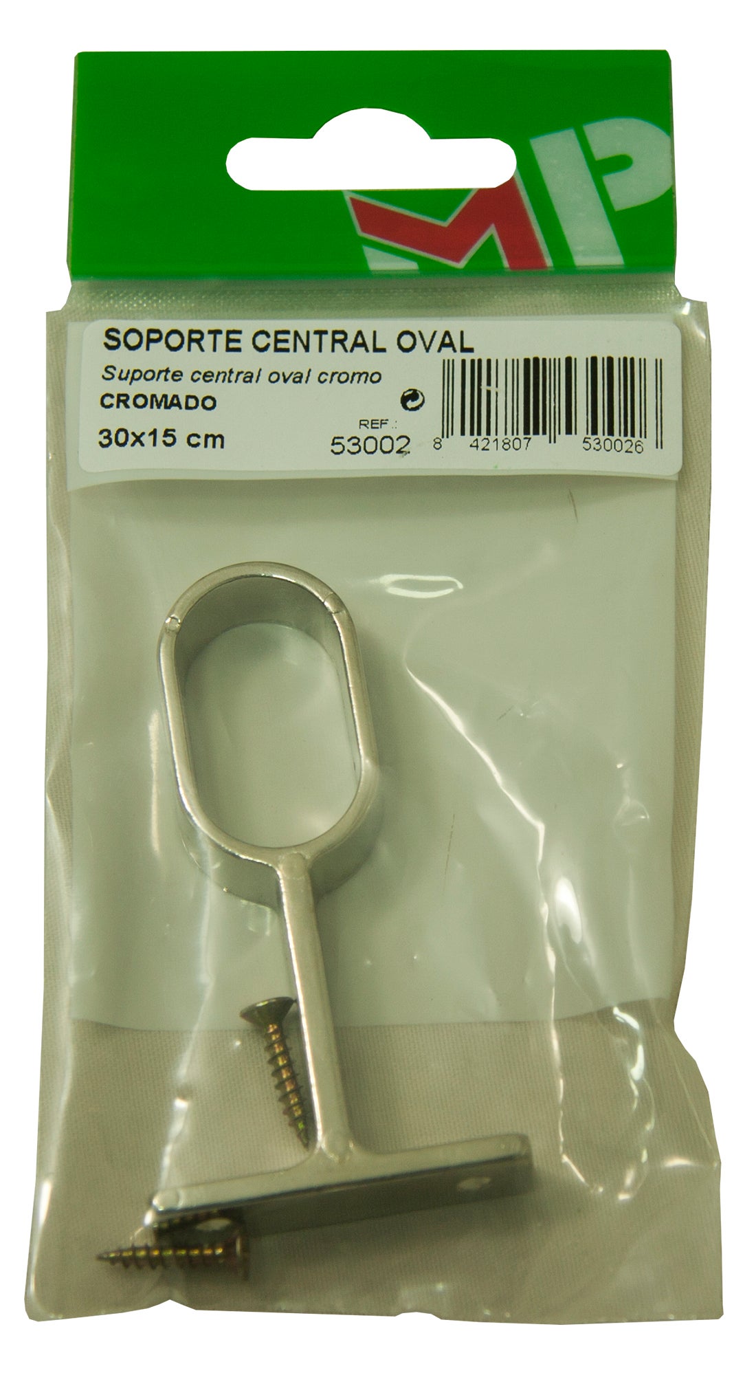 Suporte central OVAL CROMADO 30X15MM - 7