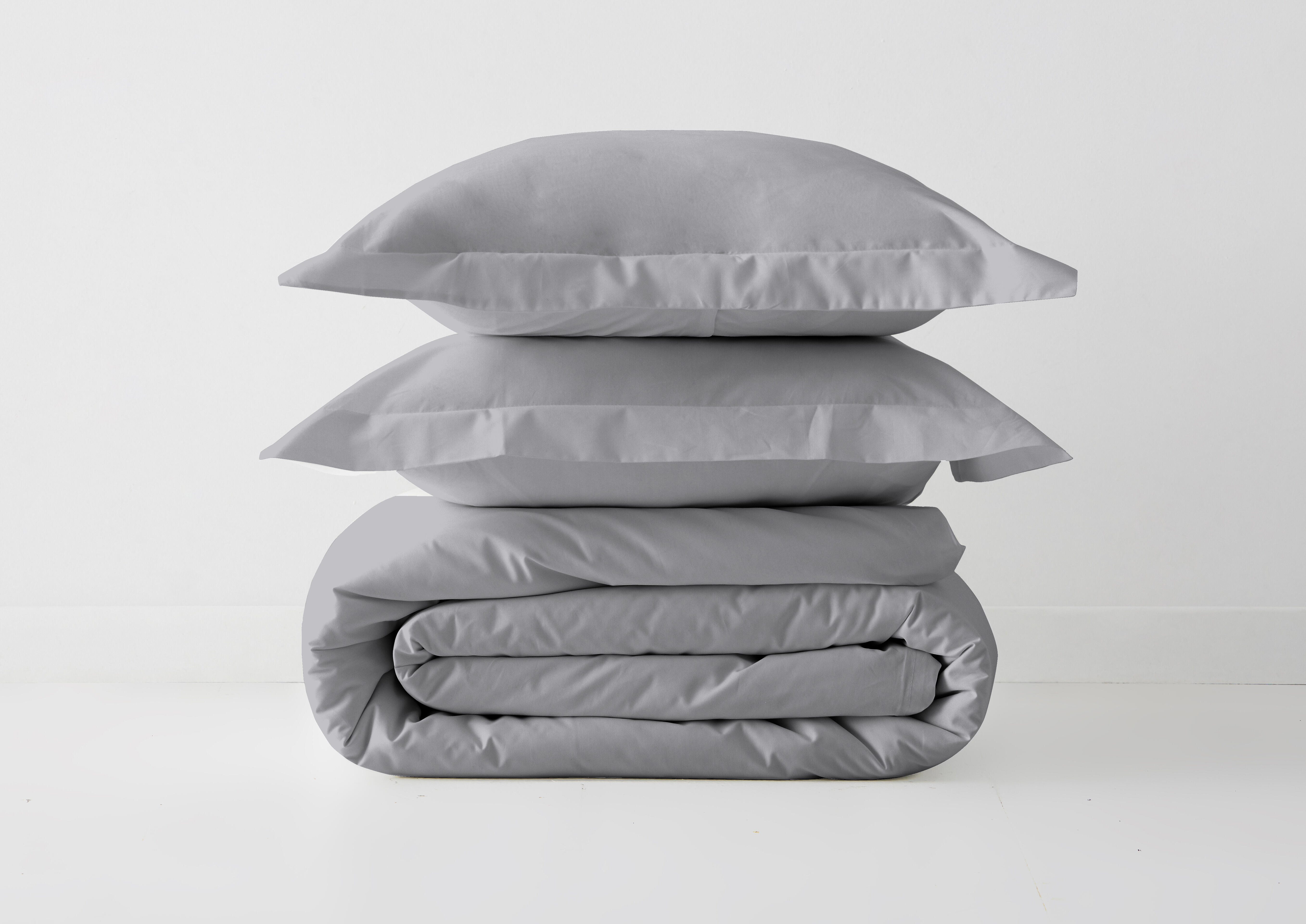 Sábana encimera Wash grament algodón percal 200 hilos gris perla 240x280 para cama de 150 cm - 3