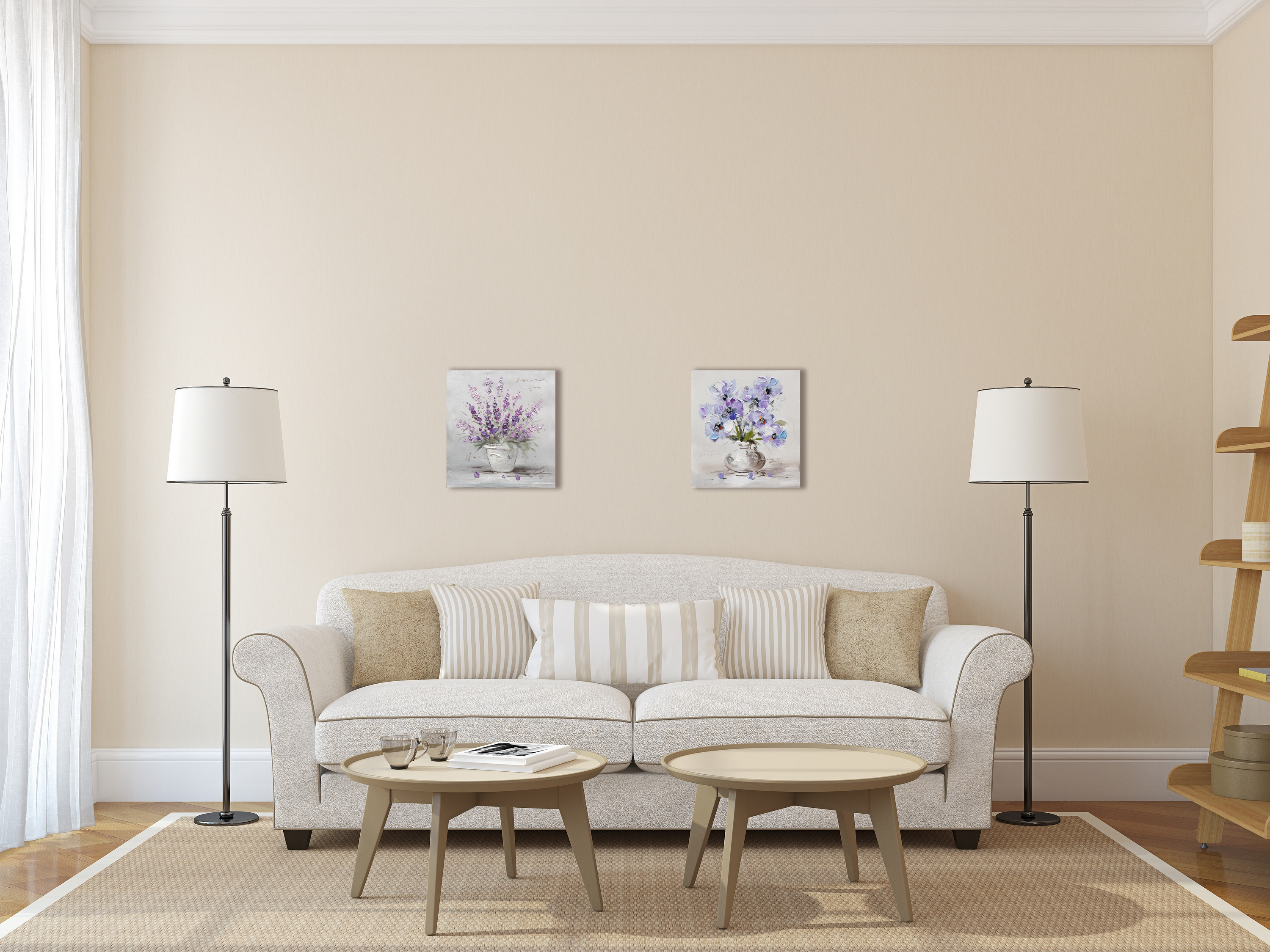 Tela pintada original 30 x 30 cm VASO FLORES - 2