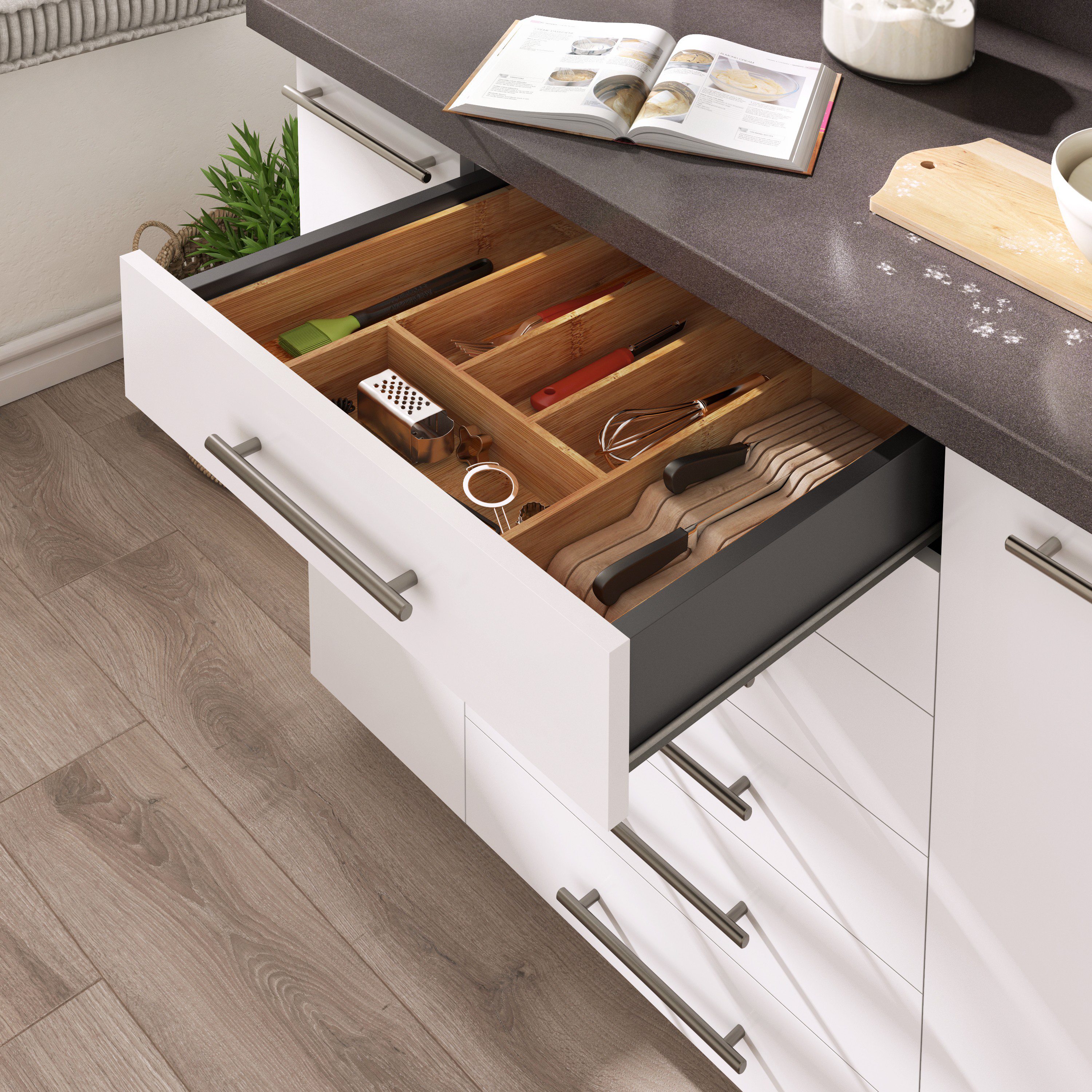 Kit de cajón Delinia iD para mueble de cocina ancho 60 x fondo 58 cm - 10
