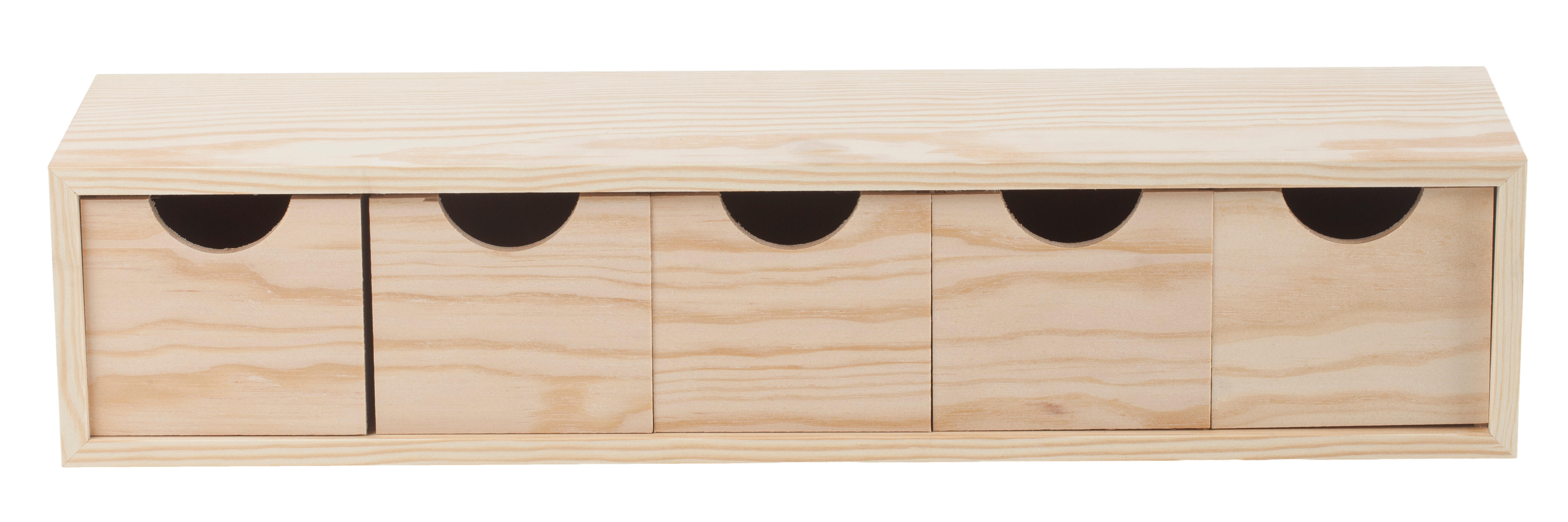 Cajonera de rechapado de pino macizo natural de 5 cajones - 18