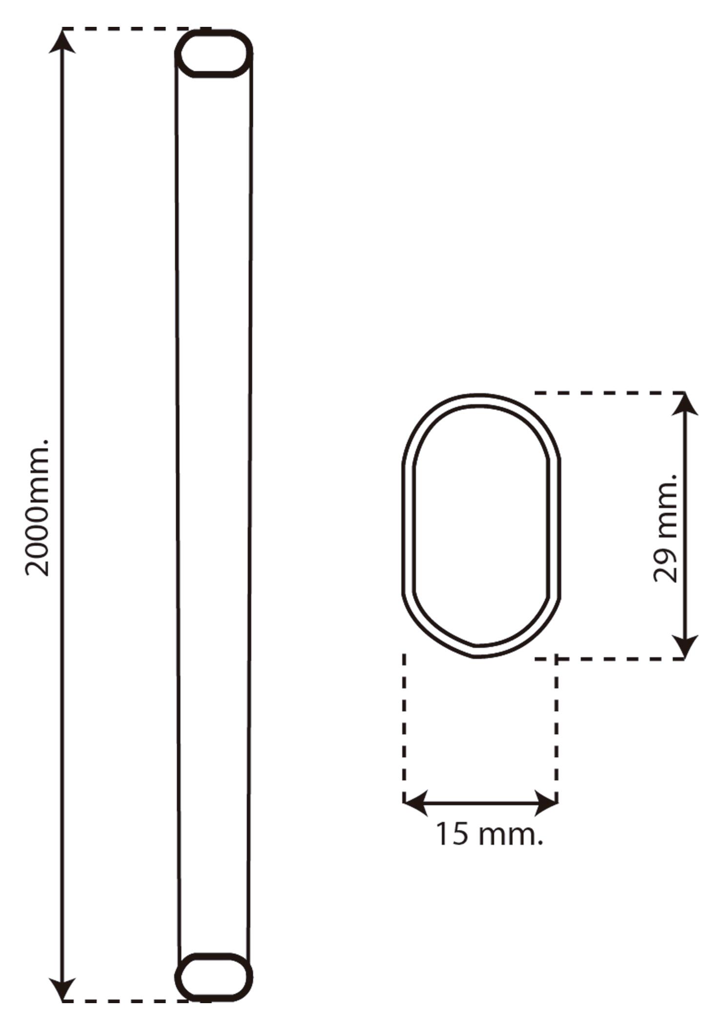 Varão estriado de 2 m OVAL CROMADO 30X15MM - 4