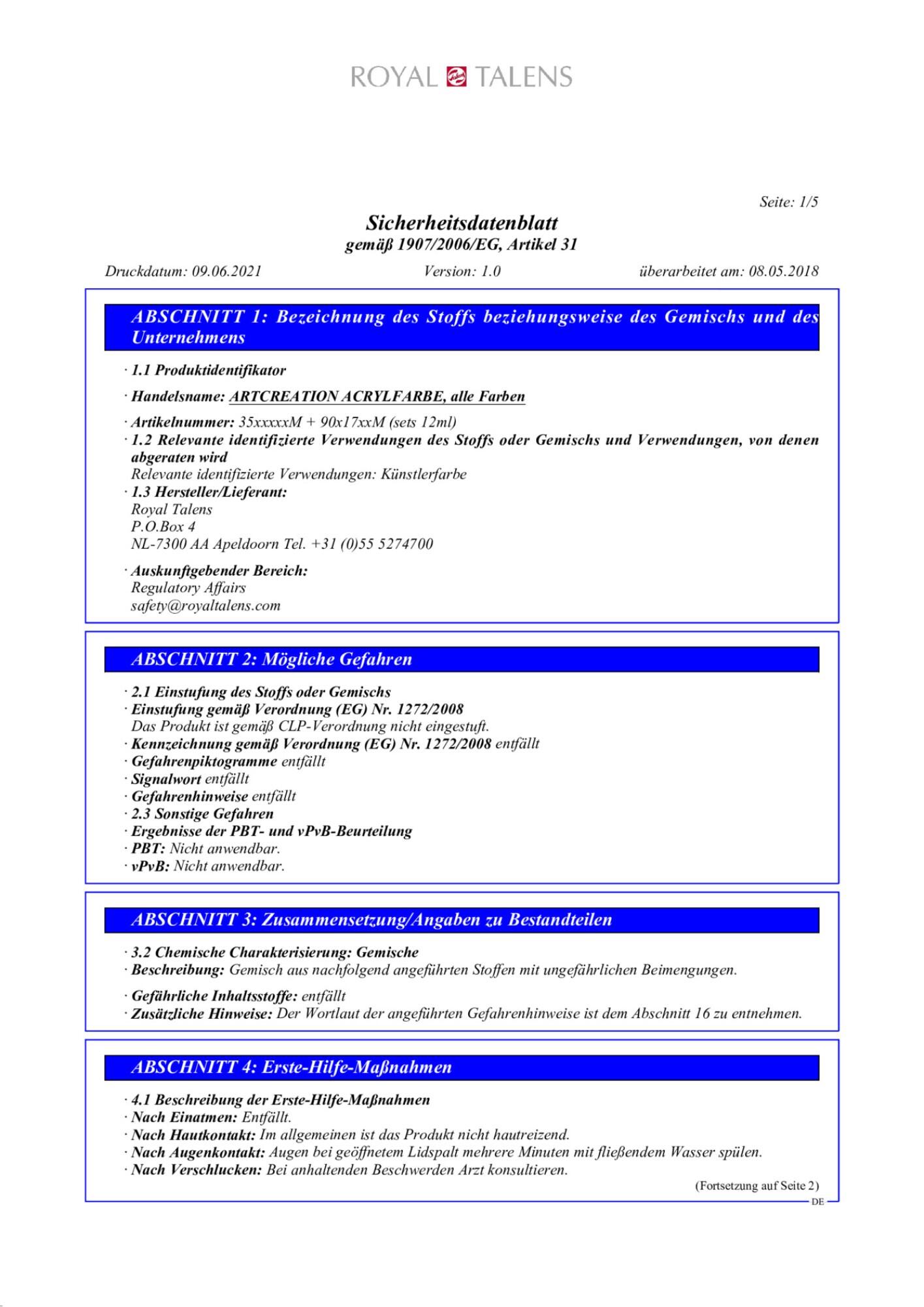 Tubo de pintura acrílica art creation TALENS 75ml tierra de siena tostada - 4