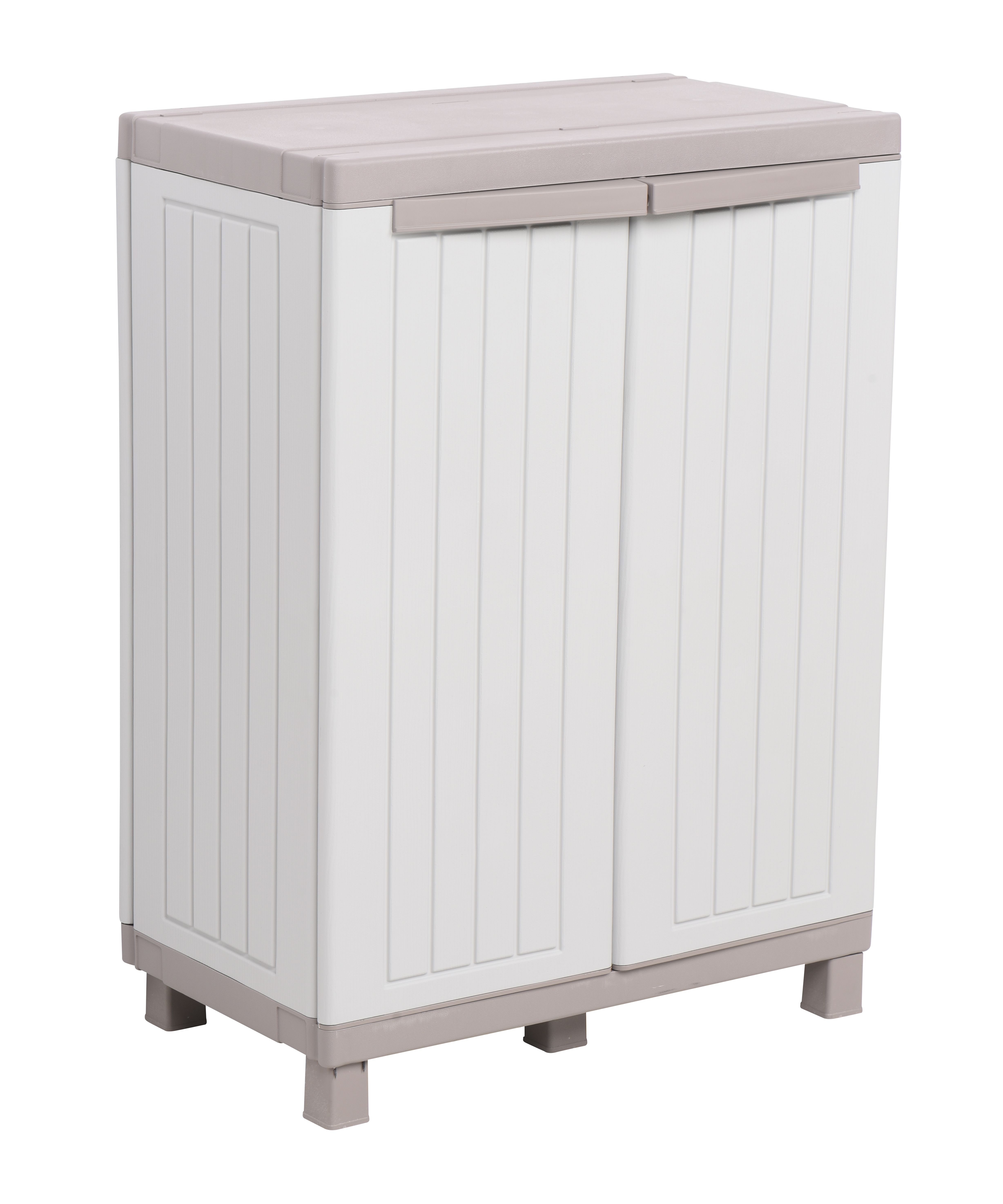 Armario bajo de resina wood 68x91x39 cm color gris claro 2 puertas