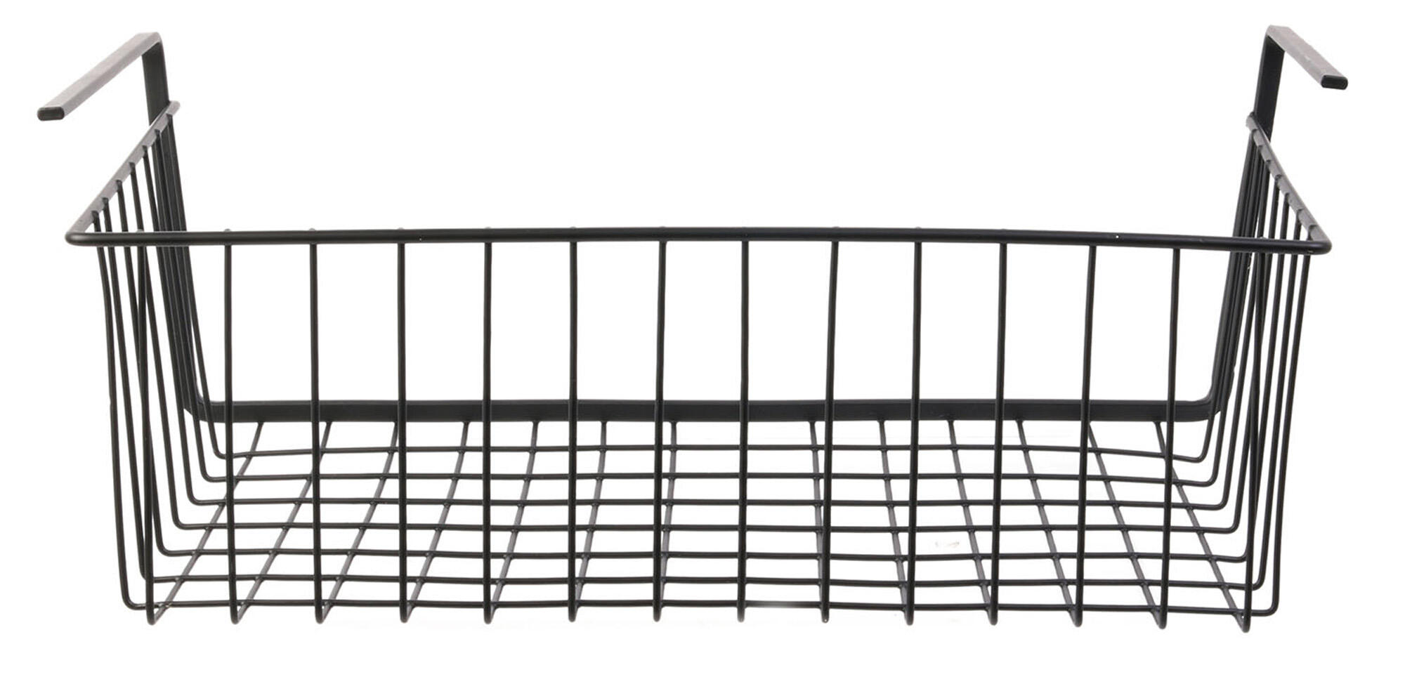 Cesta colgante de metal negro de 40x14x26 cm (anchoxaltoxfondo) - 4