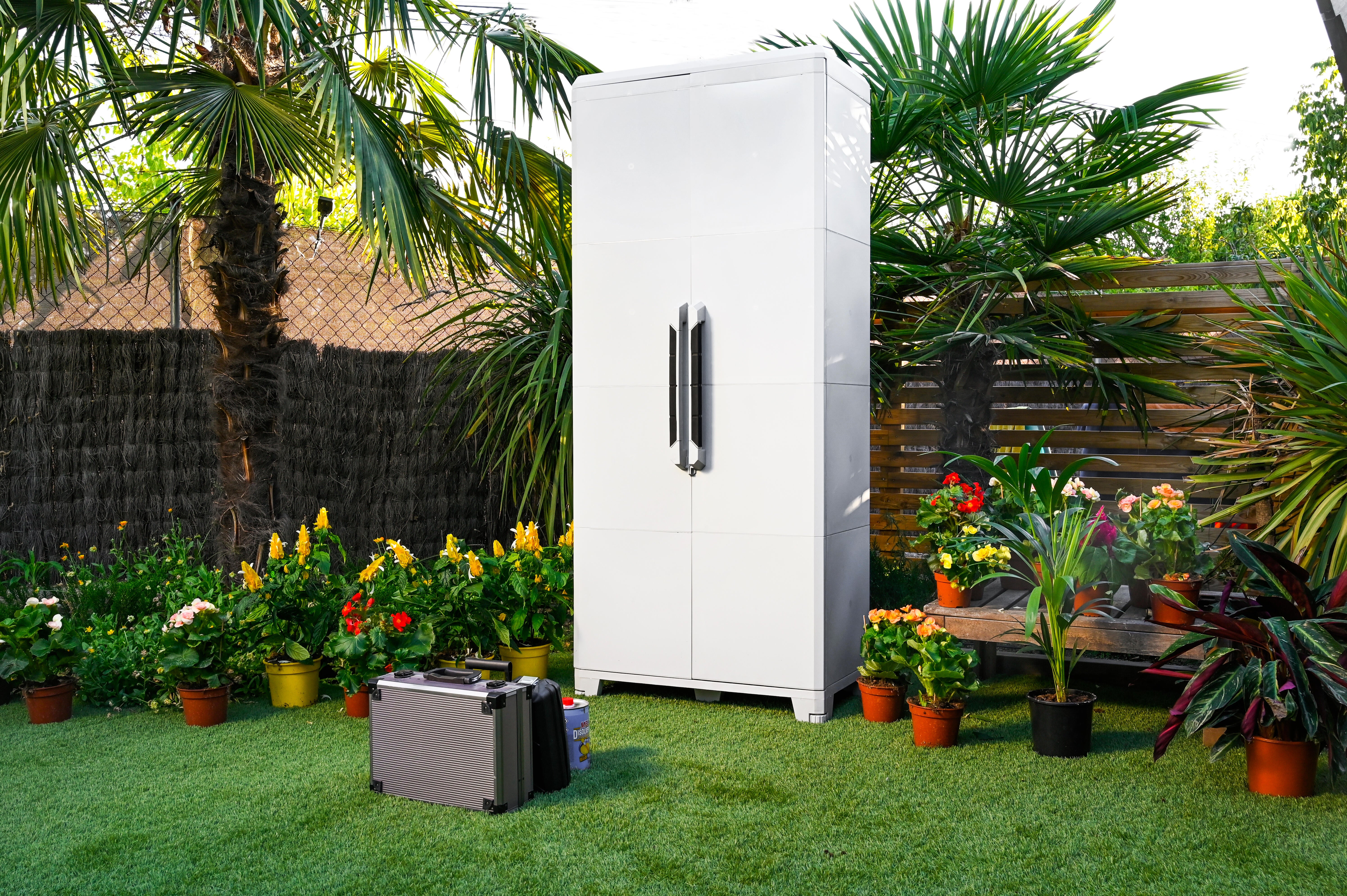 Armário em PVC alto exterior cinza 2 portas 185x78x44 cm Transforming - 20