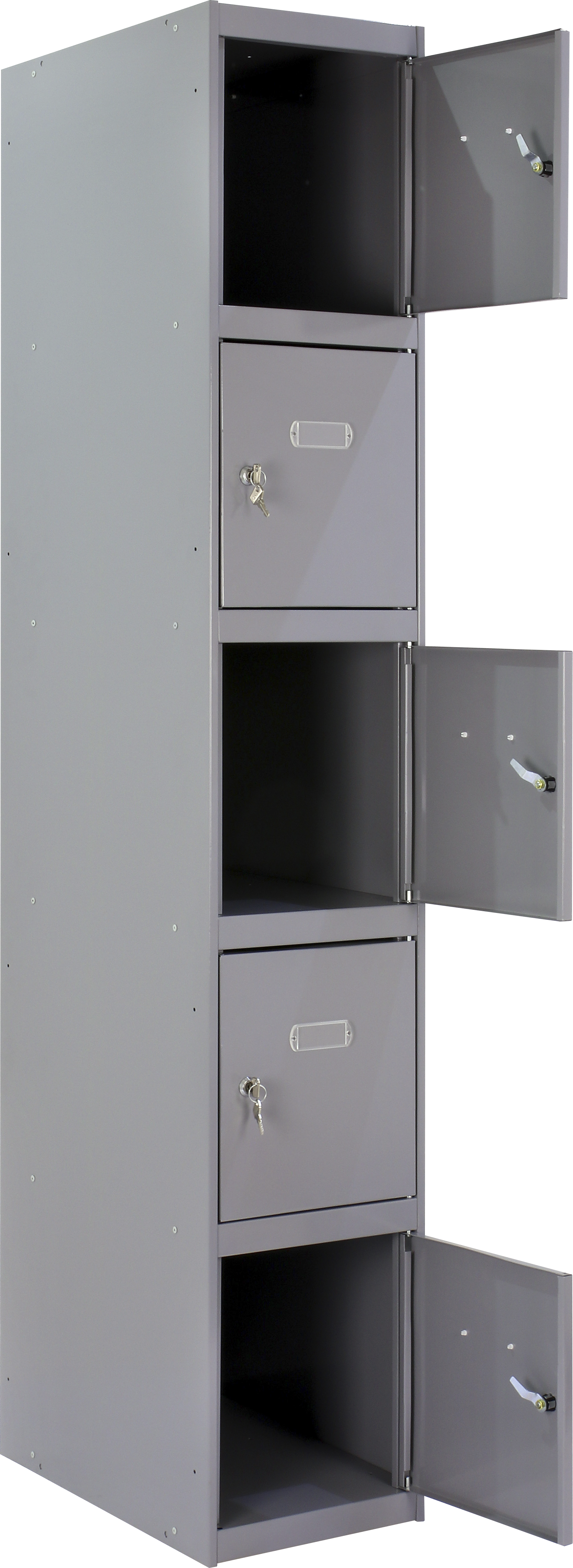 Casillero inicial de acero 5x1, 180x30x50 cm desmontado color gris 5 puertas - 5