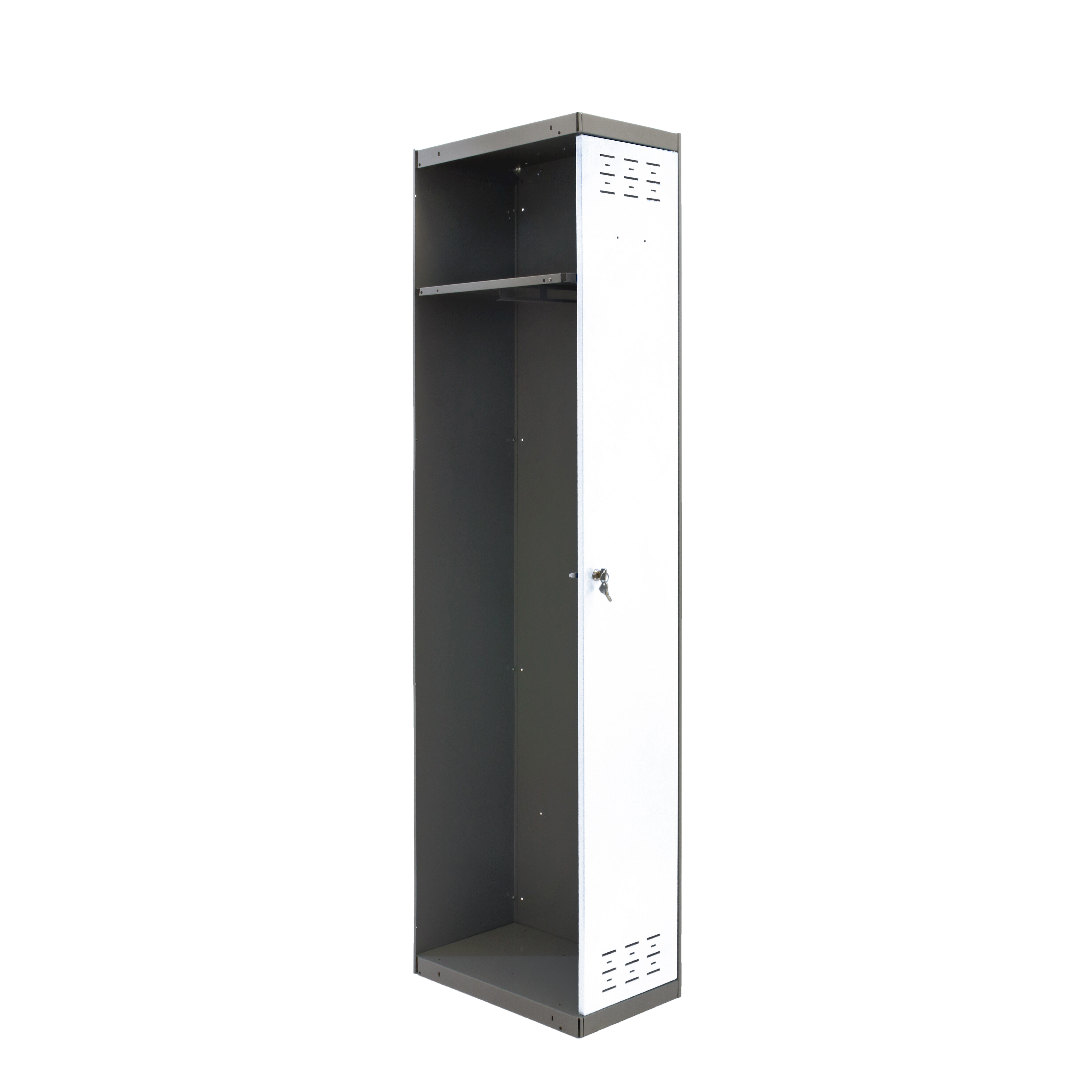 Taquilla adicional single 180x30x50 cm desmontada color gris/blanco 1 puerta