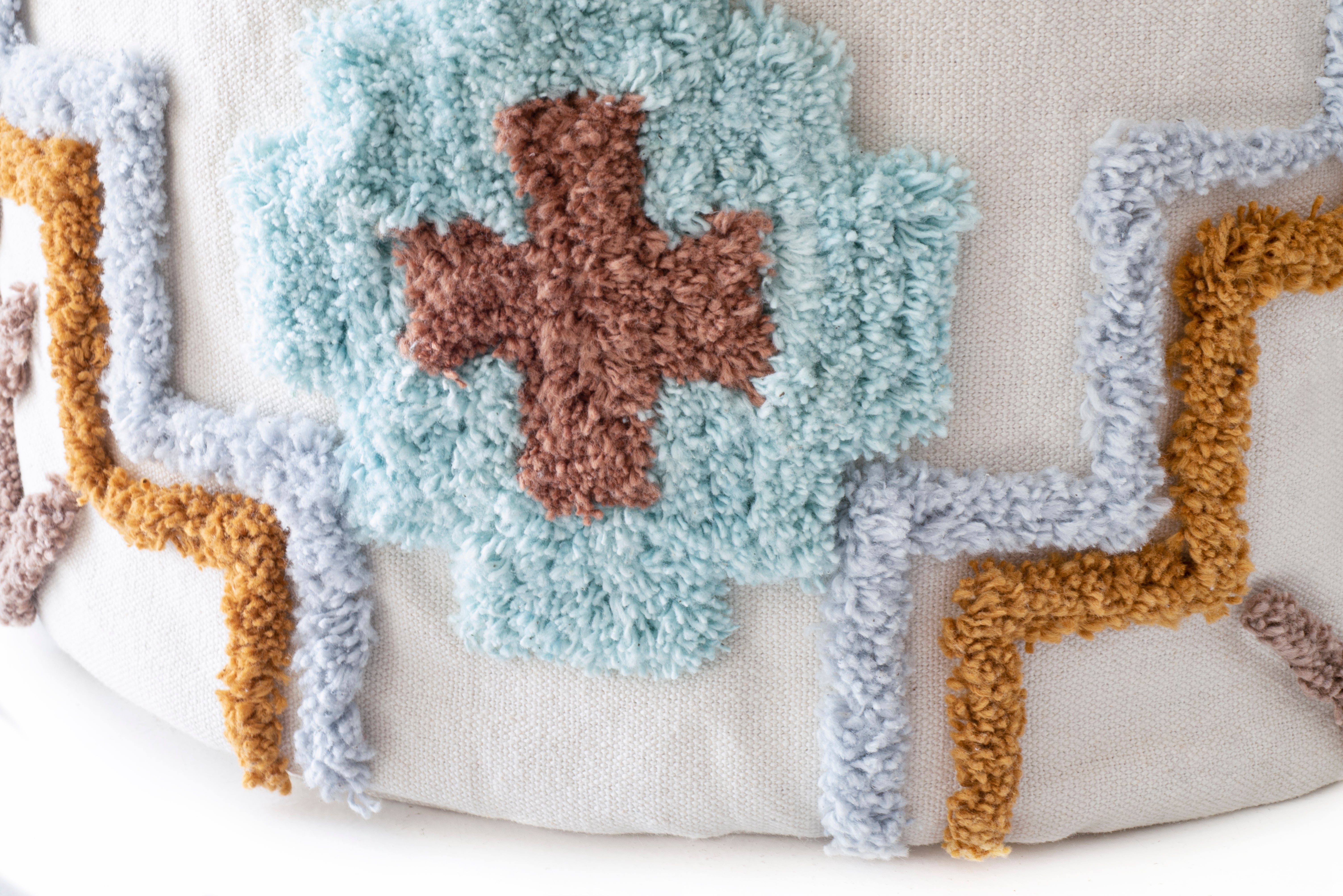 Cesta decorativa de algodón Tay blanco y multicolor 21 l de 30x30x30 cm - 6