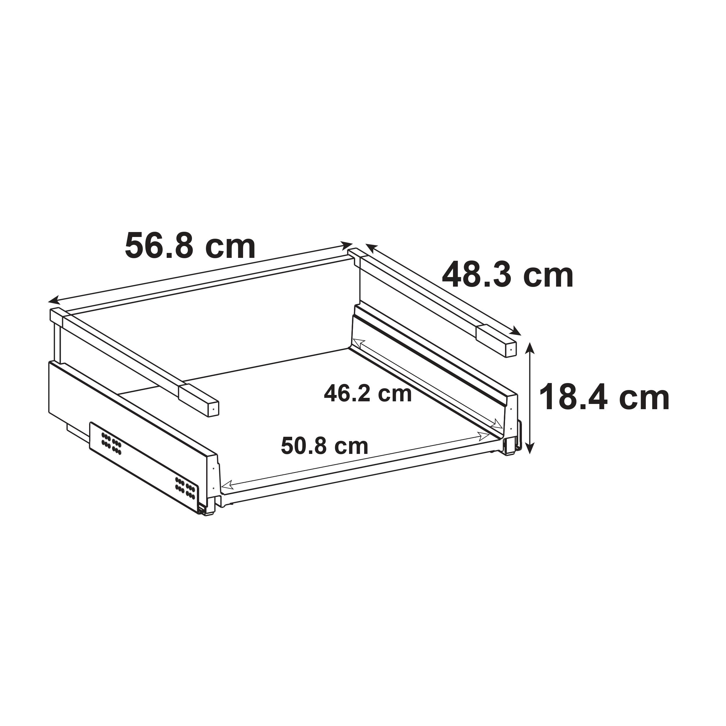 Kit de cajón gaveta Delinia iD para mueble de cocina ancho 60 x fondo 58 cm - 2