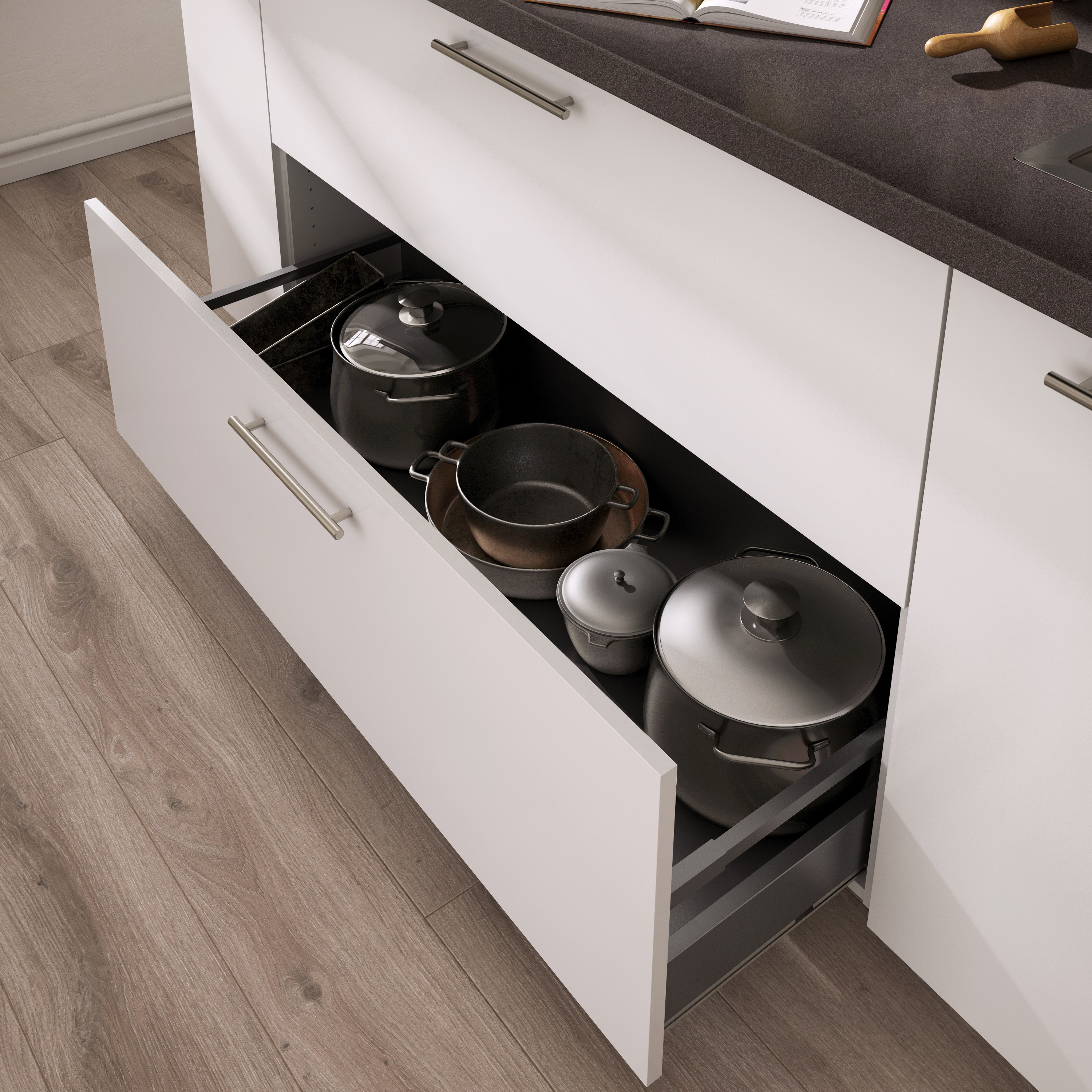 Kit interior de gavetão Delinia 120 cm cinza - 9