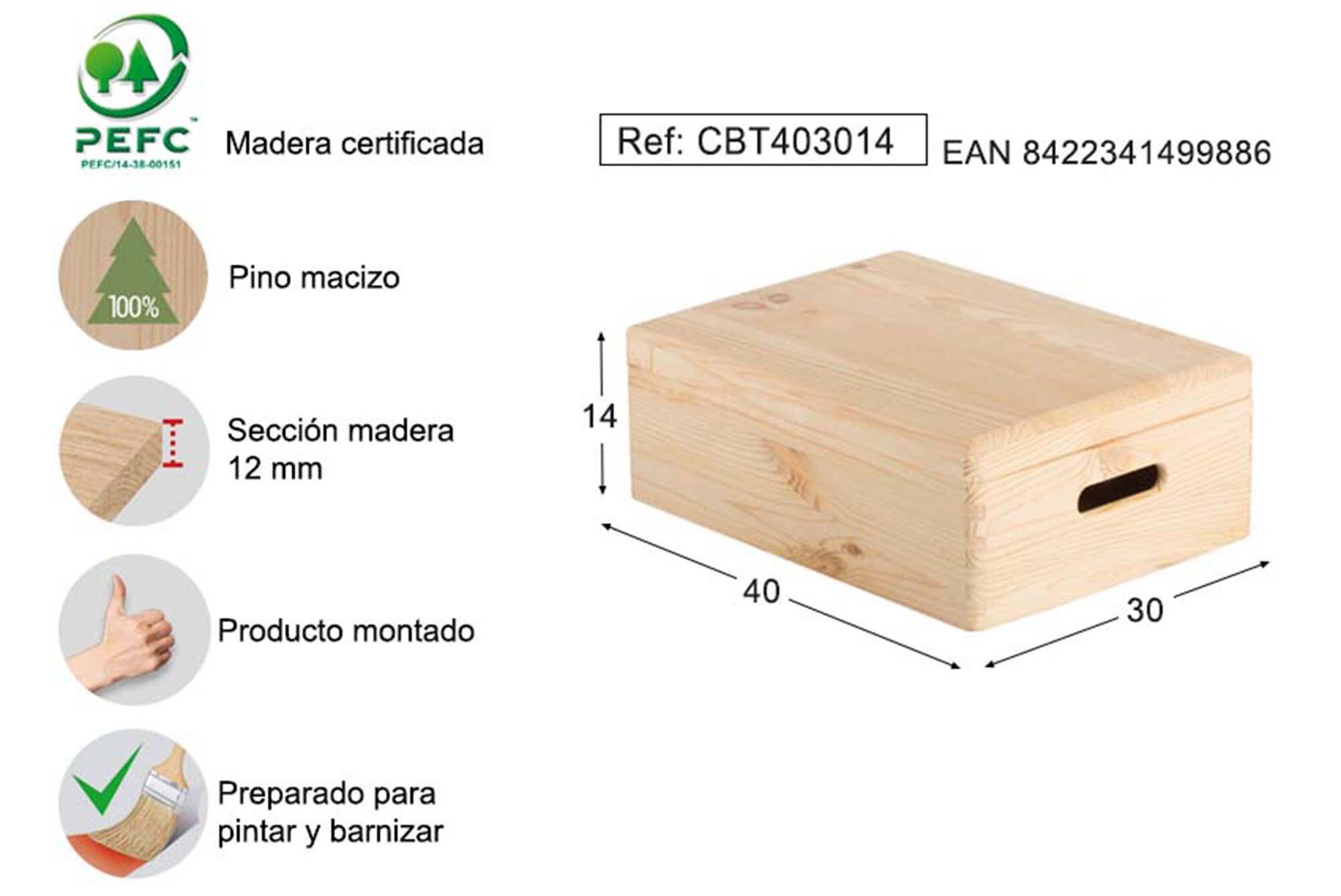 Caja de madera beige Creative 40x30x14cm - 3