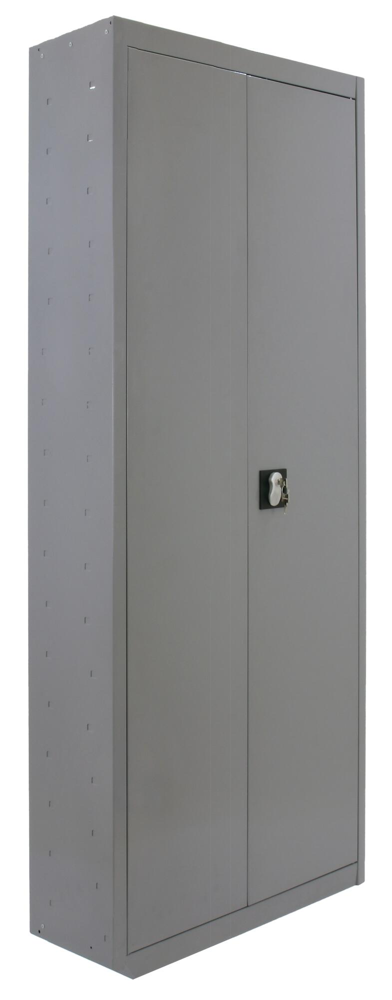 Armario escobero de acero 60x180x40 cm desmontado color gris 2 puertas