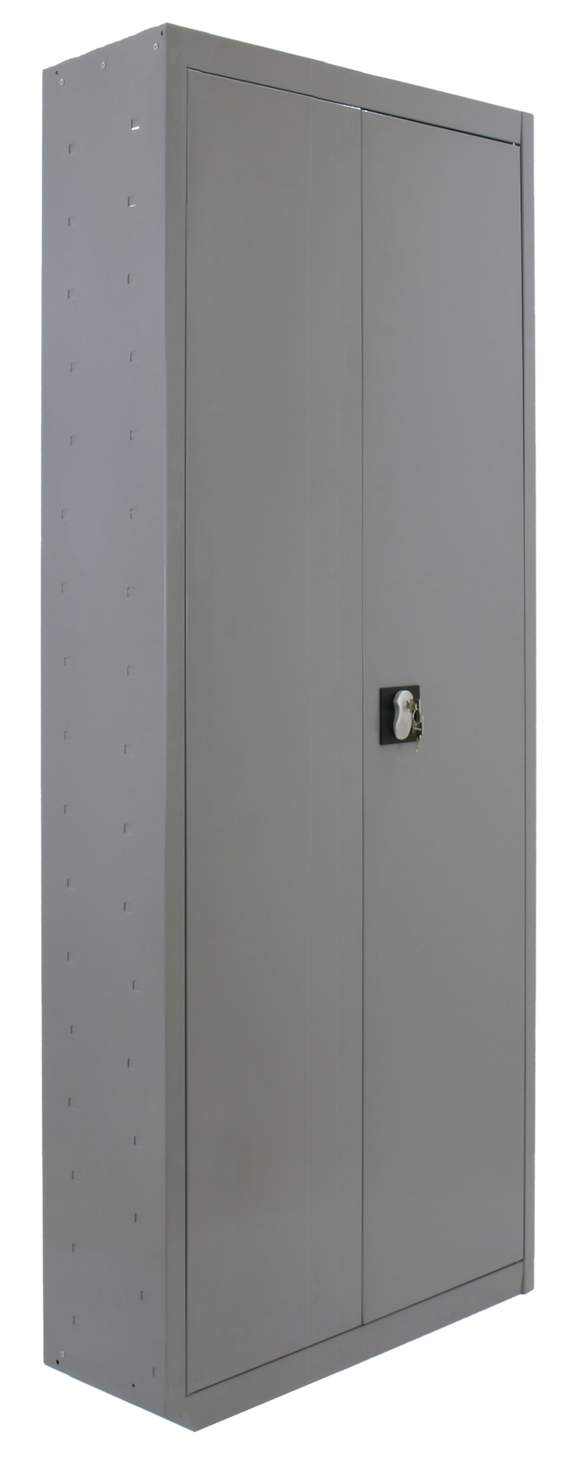 Armario escobero de acero 60x180x40 cm desmontado color gris 2 puertas