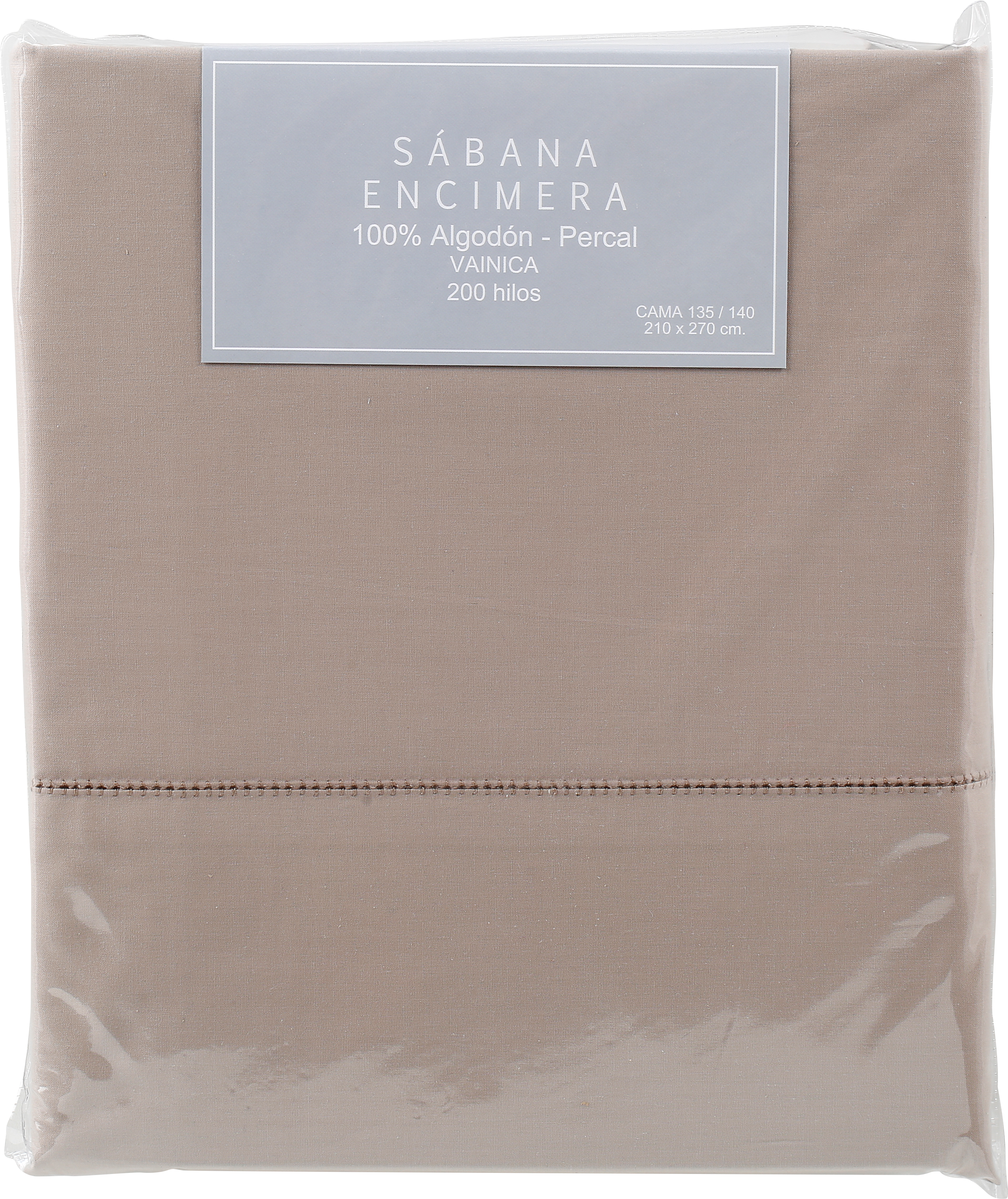 Sábana encimera de percal Vainica topo para cama de 135 cm - 6
