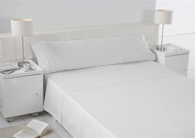 Sábana encimera Esencial  algodón 144 hilos blanco para cama de 90 cm