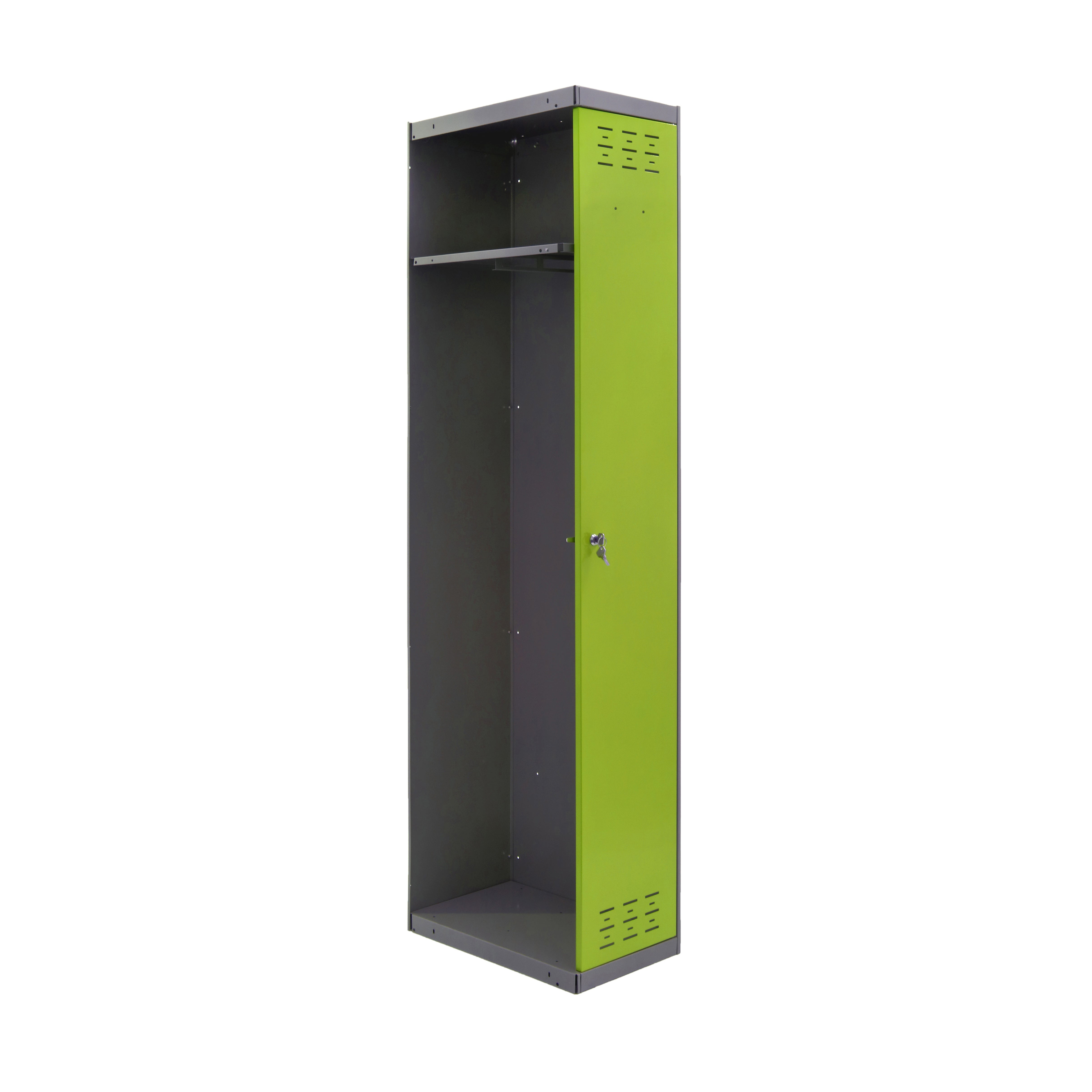 Taquilla adicional de acero 30x180x50 cm desmontada color gris/verde 1 puerta