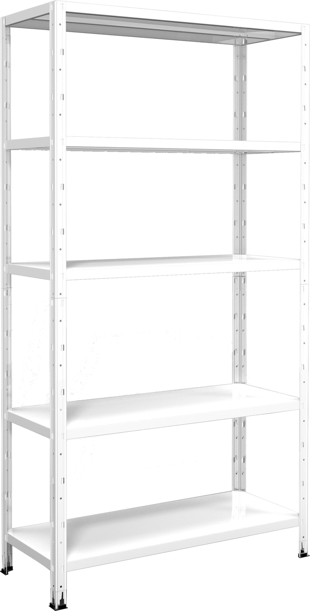 Estante metálica branco 5 prateleiras 188x100x40 cm 130 kg Spaceo