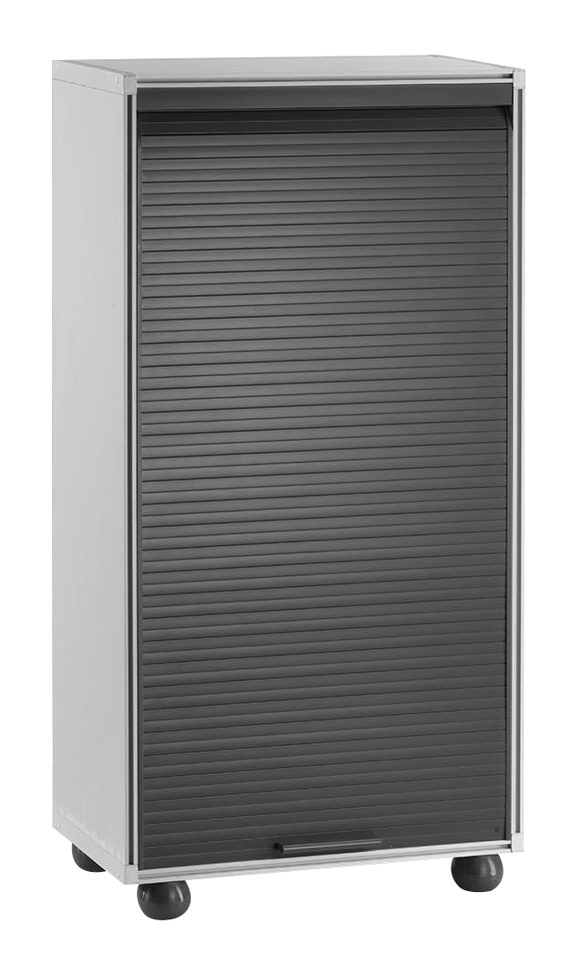 Armario alto baldas de resina 62.5x126x35 cm color grais 1 persiana